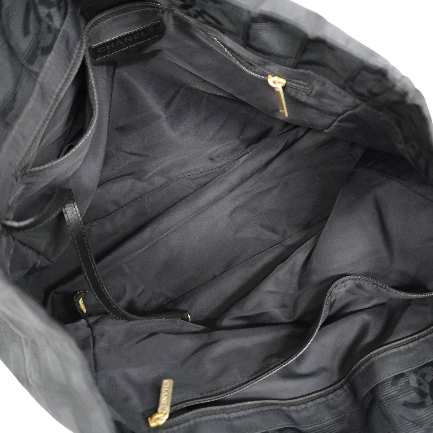 Luxury Chanel  New Travel Line Tote Bag Women's Nylon Canvas Tote Bag Black