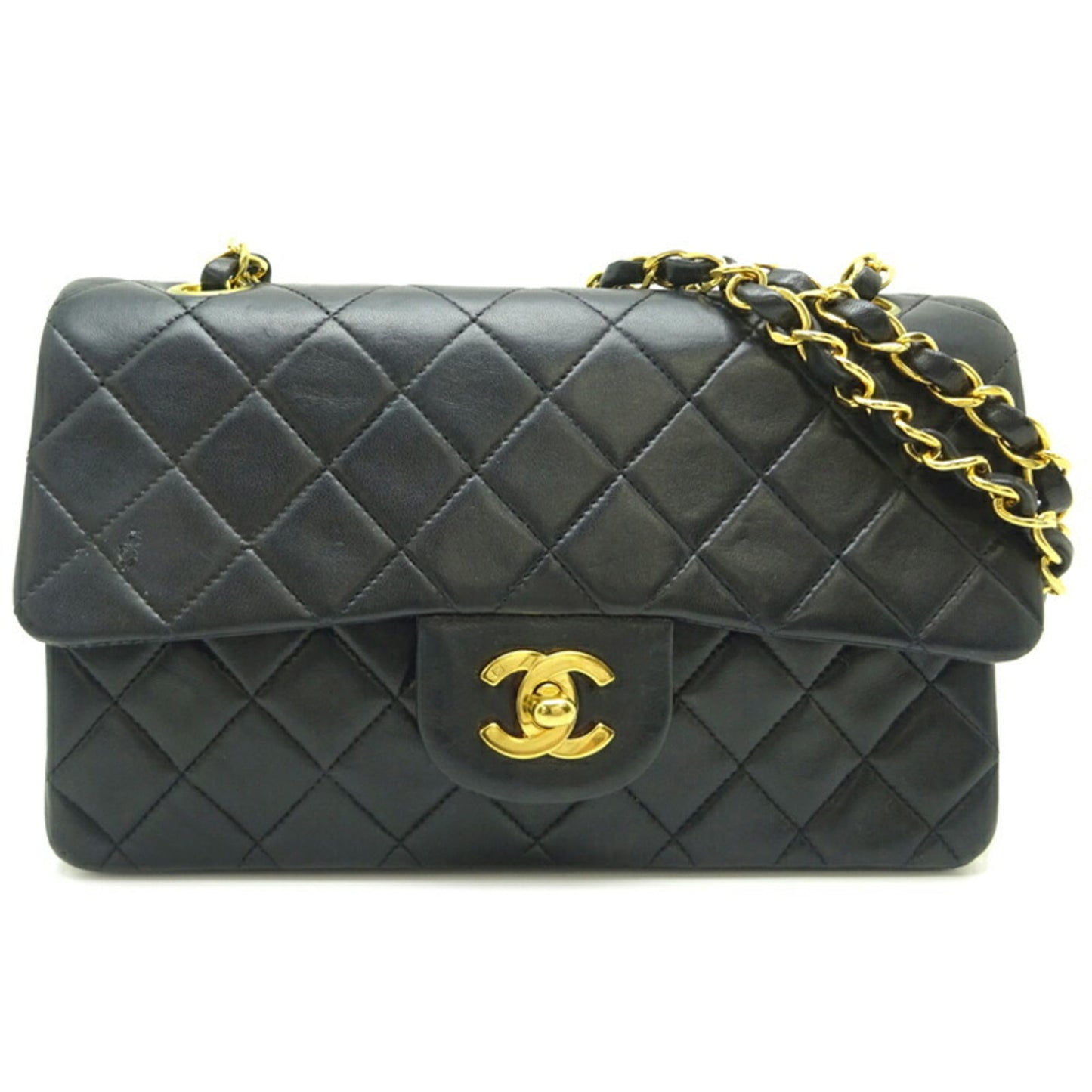 Luxury Chanel Matelasse 23 Chain Shoulder Women's Bag Lambskin Black