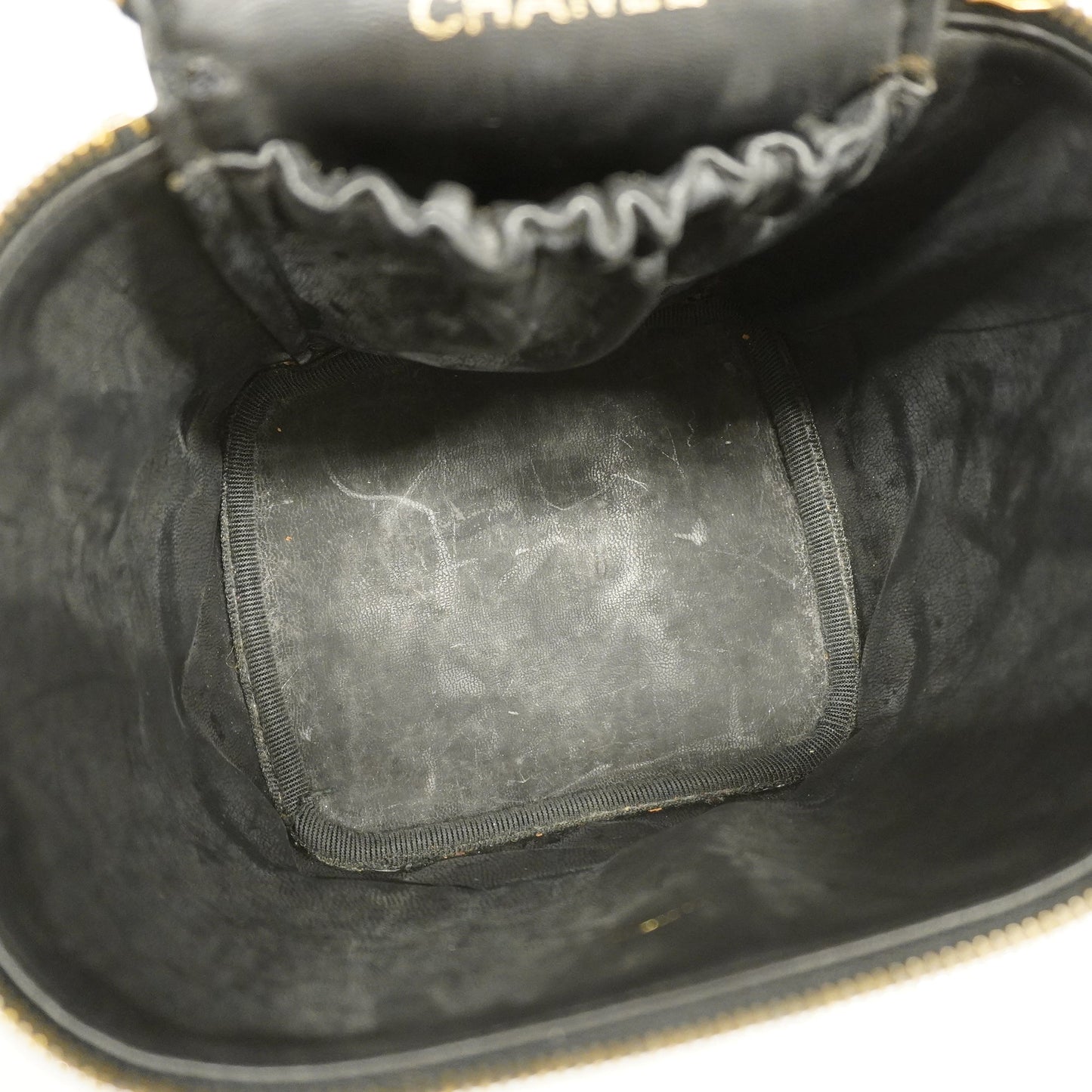 CHANEL[3ca0286]   Vanity Bag Bicolore Lambskin Black Gold metal