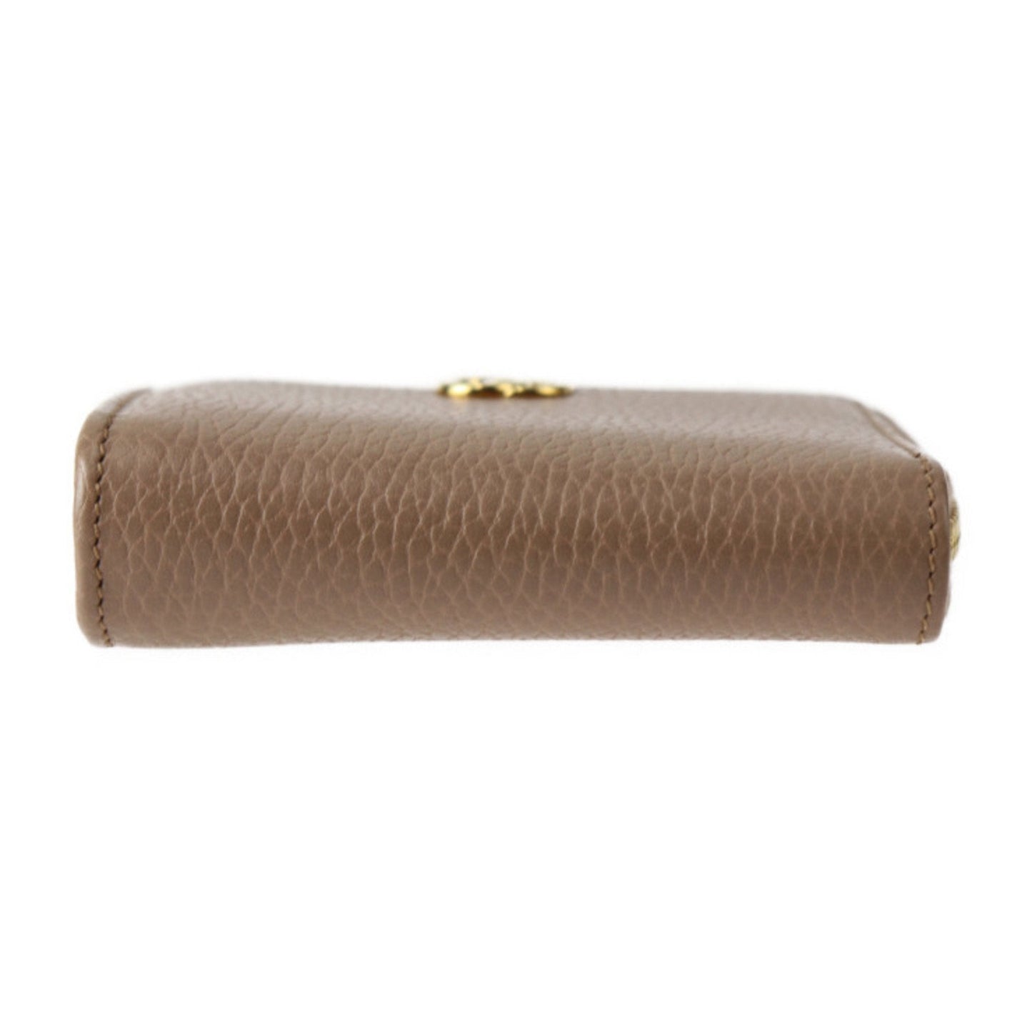 Luxury Gucci GG Marmont Coin Case 644406 Leather Beige Gold Metal Fittings Purse L-shaped Zipper Japan Limited