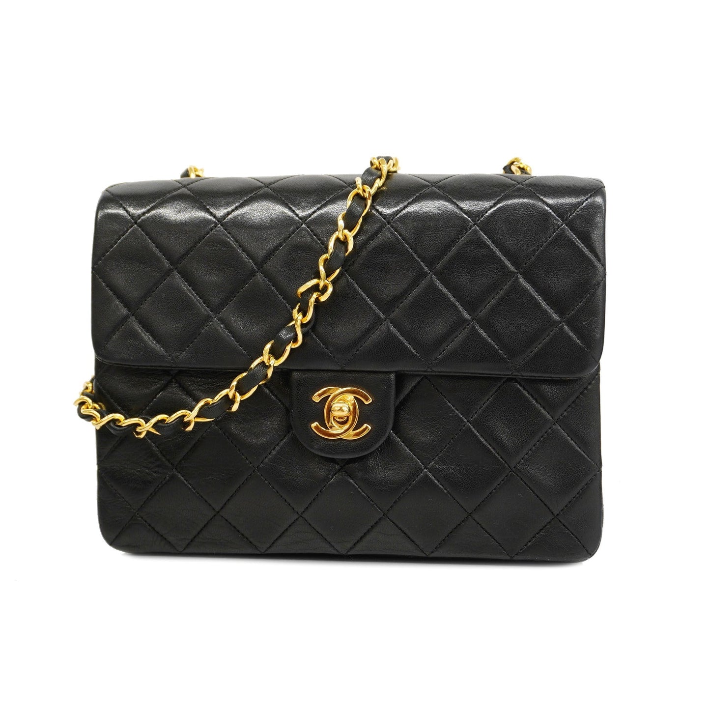 CHANELAuth  Matelasse Diana Flap Chain Shoulder Women's Leather Shoulder Bag