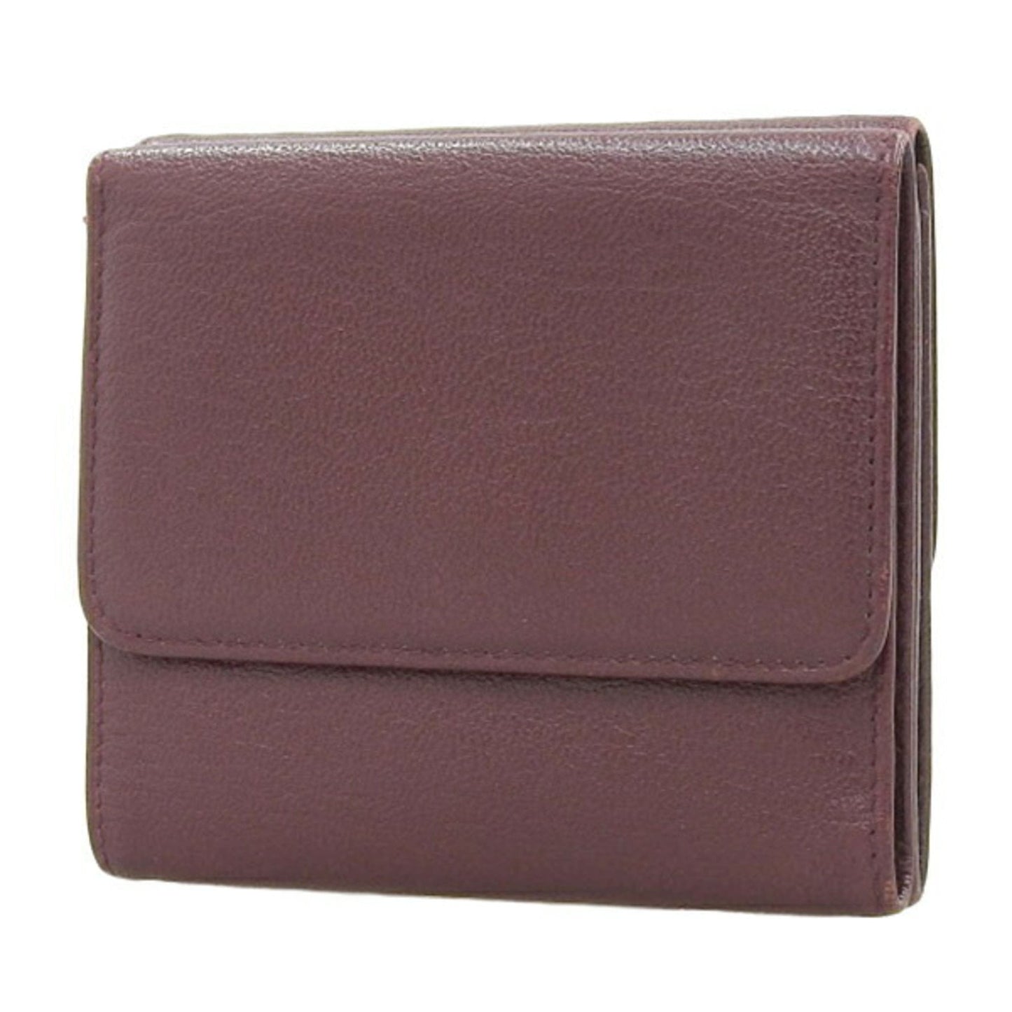 Luxury Chanel Leather Cocomark Trifold Wallet Bordeaux Ladies