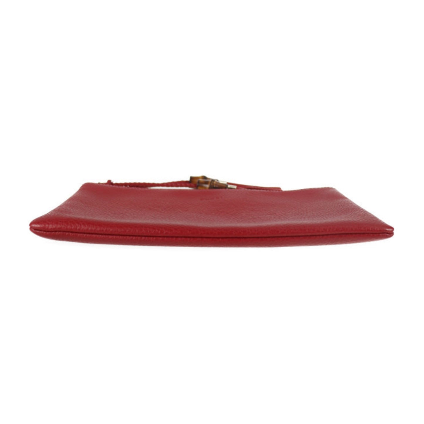 Luxury Gucci Bamboo Clutch Bag 449652 Leather Red Tassel Second