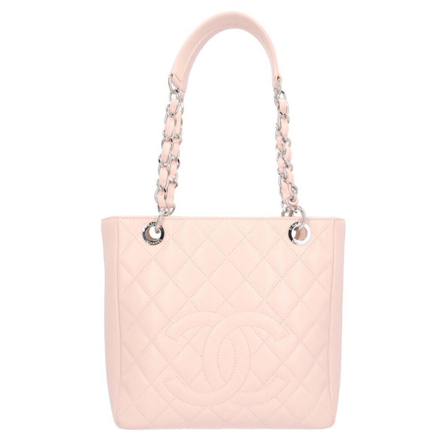 Luxury Chanel Chain Tote Bag Caviar Skin Pink Ladies