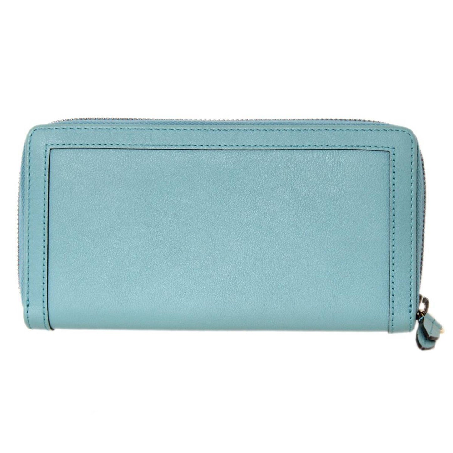 Luxury Gucci bamboo long wallet turquoise 658634