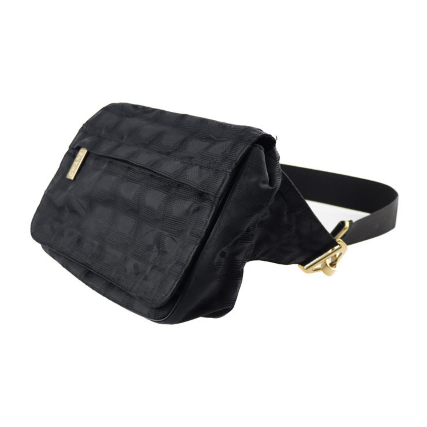 Luxury Chanel new travel line waist bag A29346 canvas black gold metal fittings