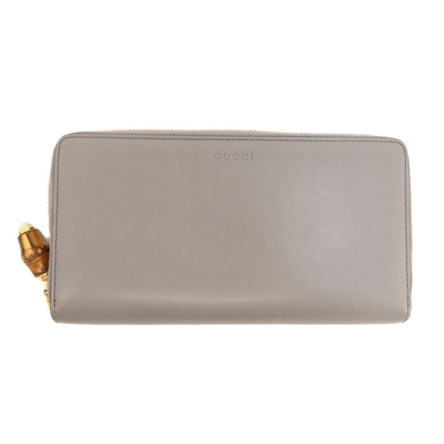 Luxury Gucci 453158 bamboo long wallet leather ladies