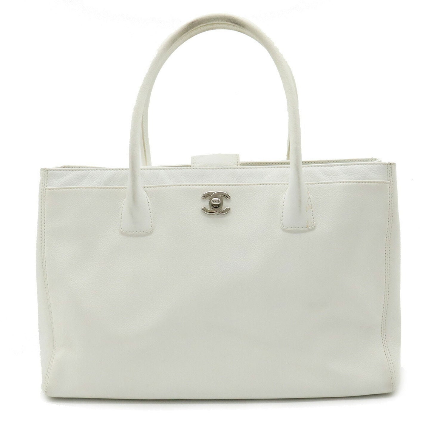 Luxury Chanel Executive Line Coco Mark Tote Bag Handbag White Shoulder A15206