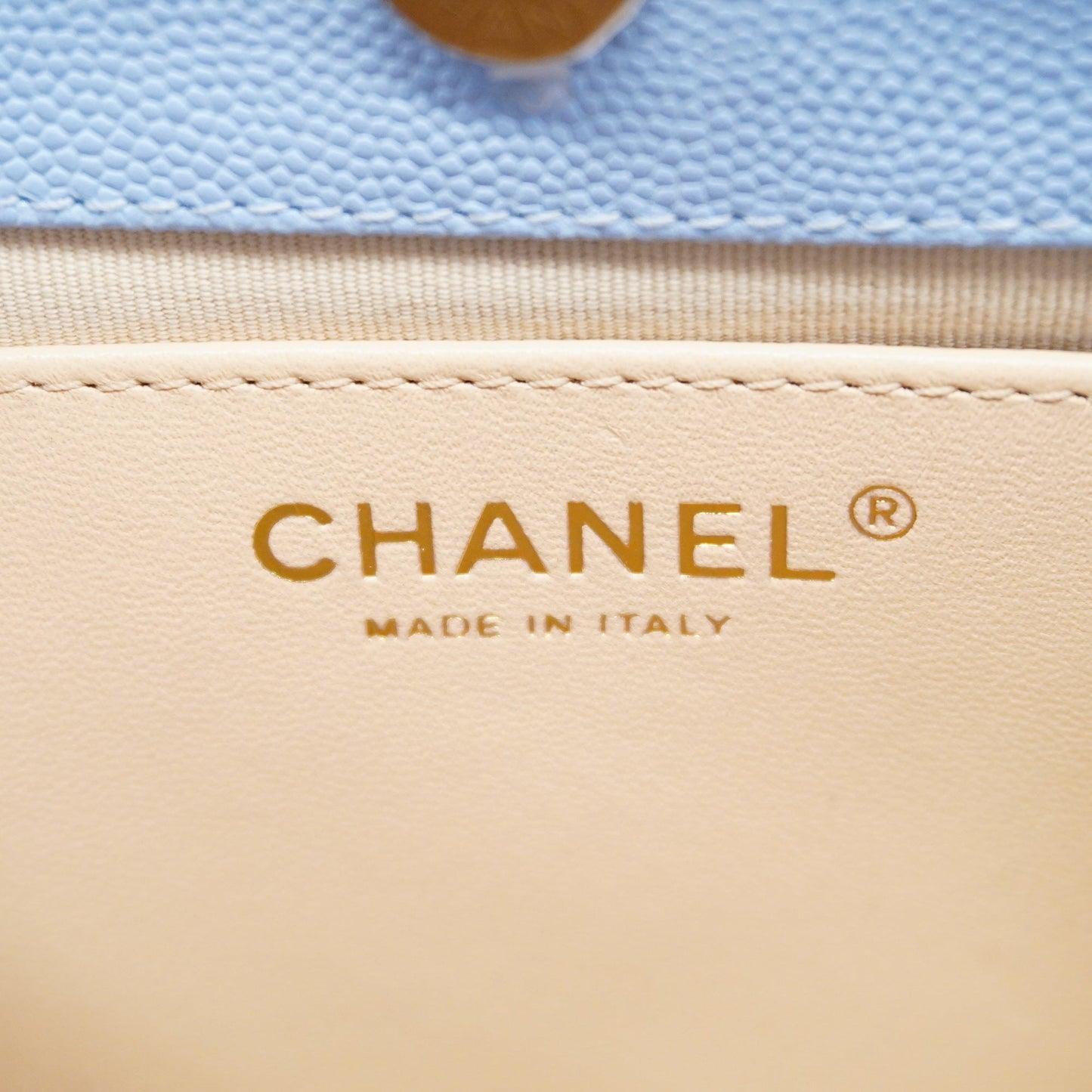 CHANEL  Matelasse Chain Shoulder Women's Caviar Leather Light Blue