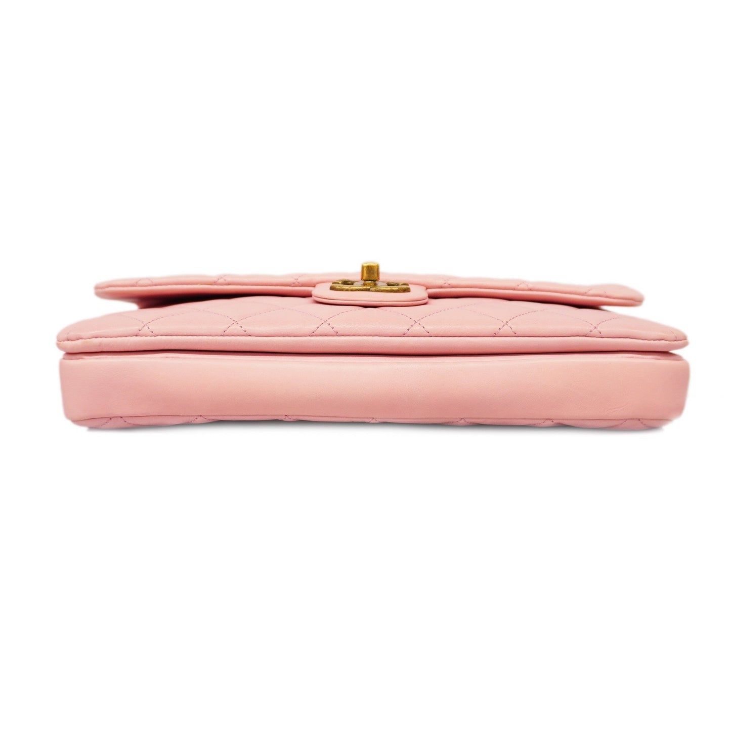 CHANELAuth  Matelasse W Flap W Chain Women's Leather Shoulder Bag Pink