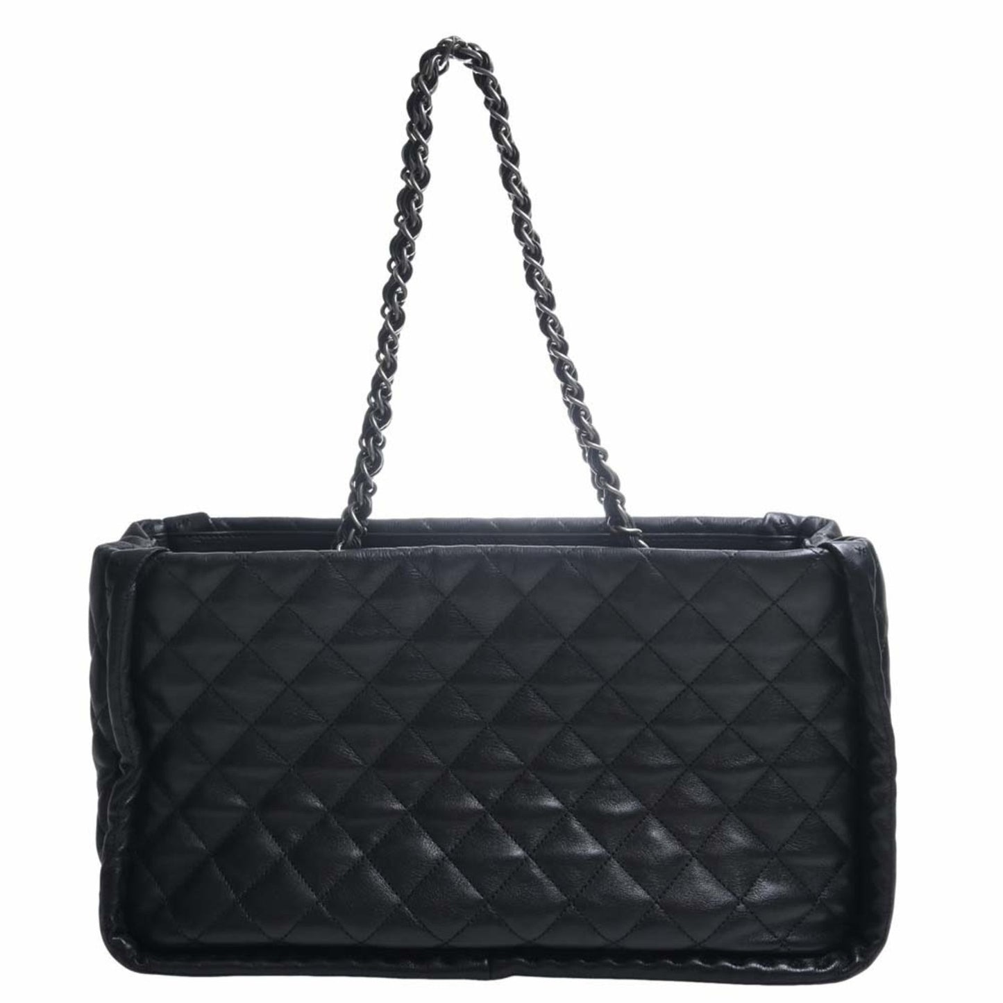 Luxury Chanel Leather Matelasse Coco Mark Chain Tote Bag Black Ladies