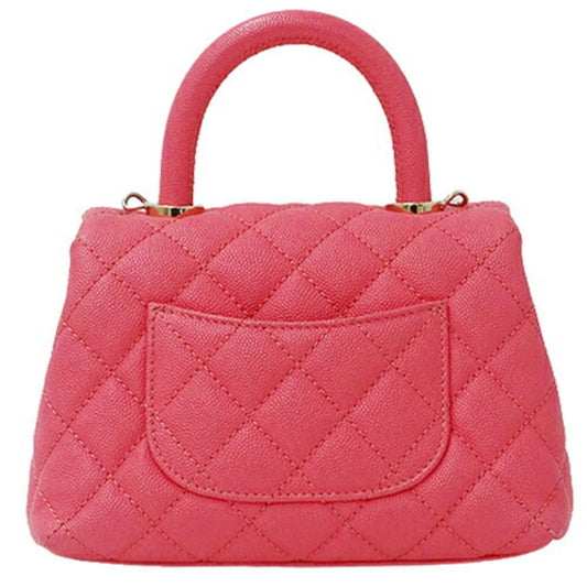 Luxury Chanel Bag Matelasse Women's Handbag Shoulder 2way Caviar Skin Pink Crossbody