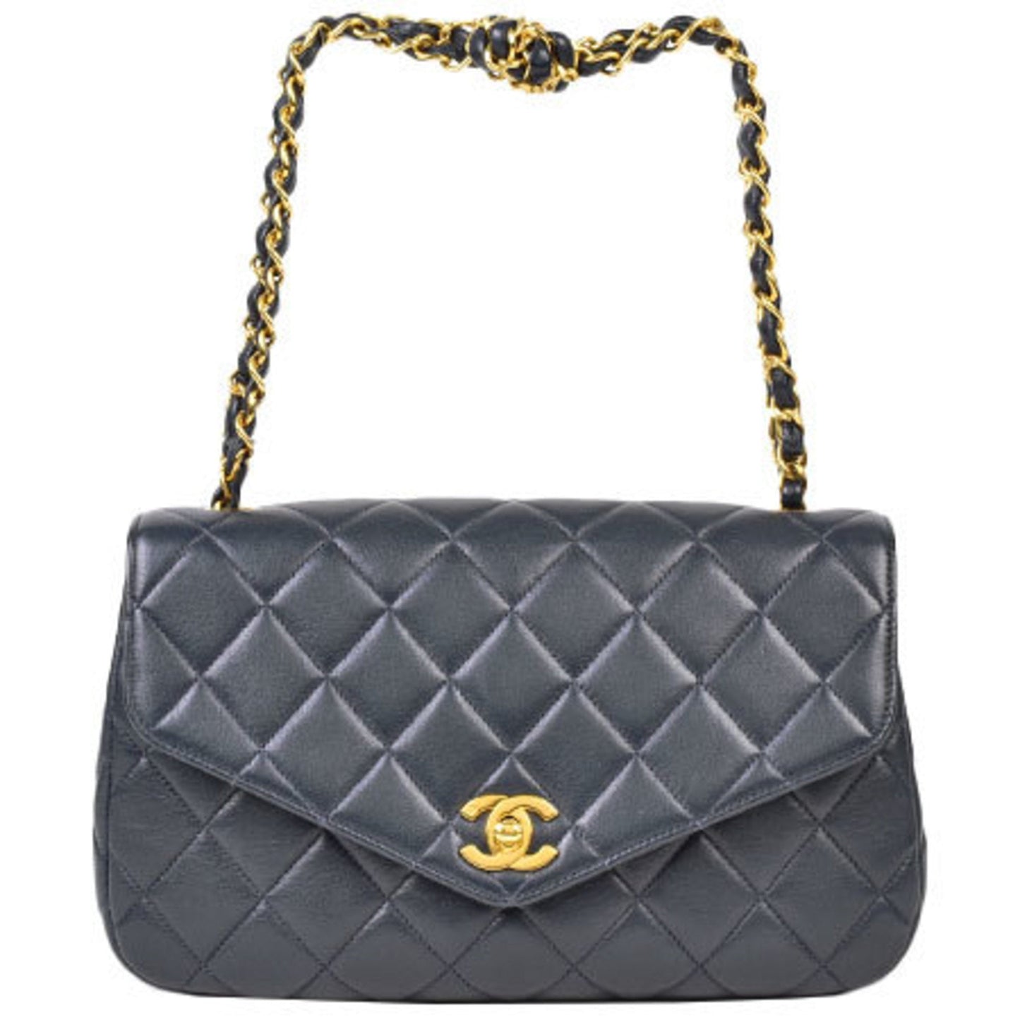 Chanel matelasse V flap knot chain handbag No. 3 here mark navy lambskin