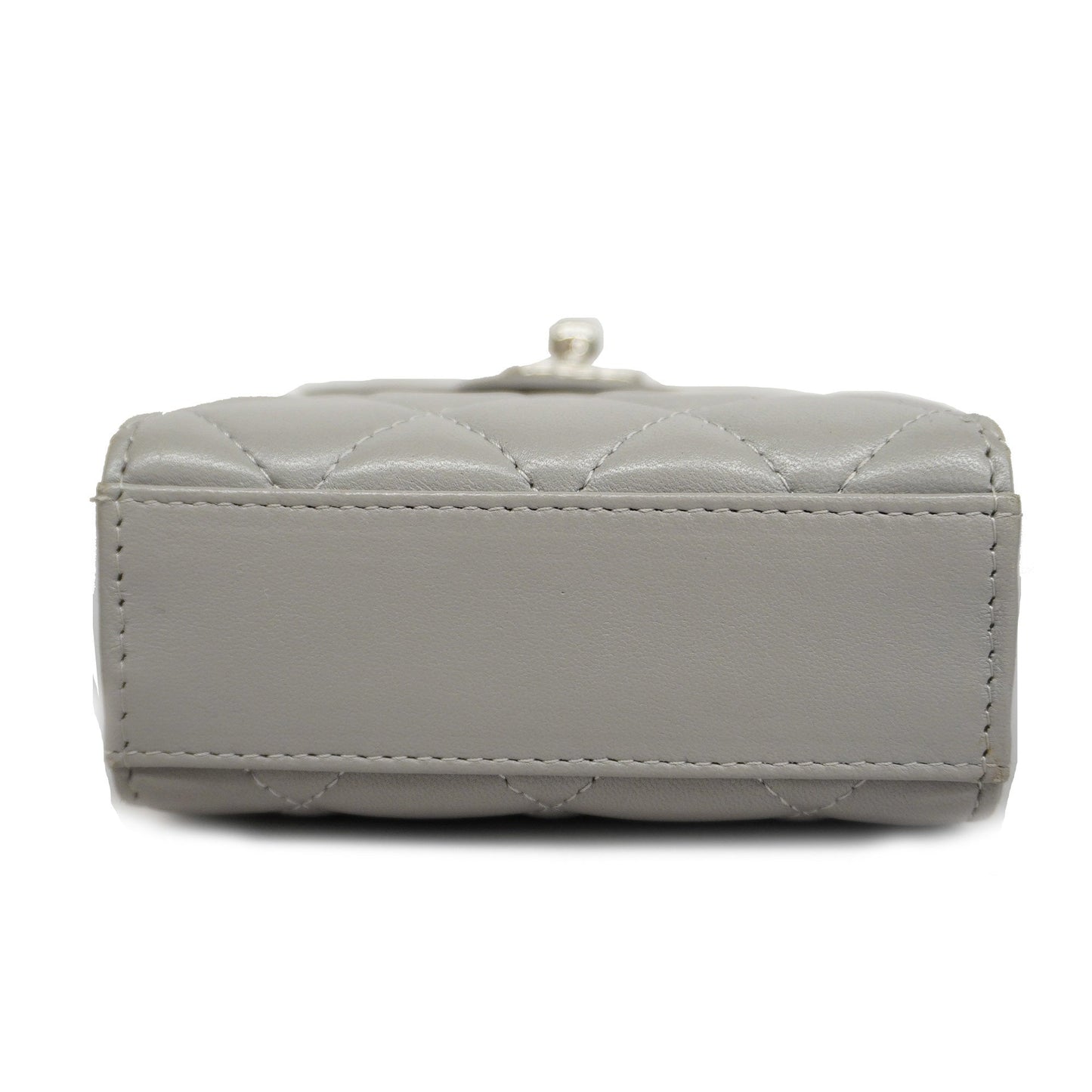 CHANEL[3bd5059]   Shoulder Bag Matelasse Chain Shoulder Lambskin Gray Silver metal