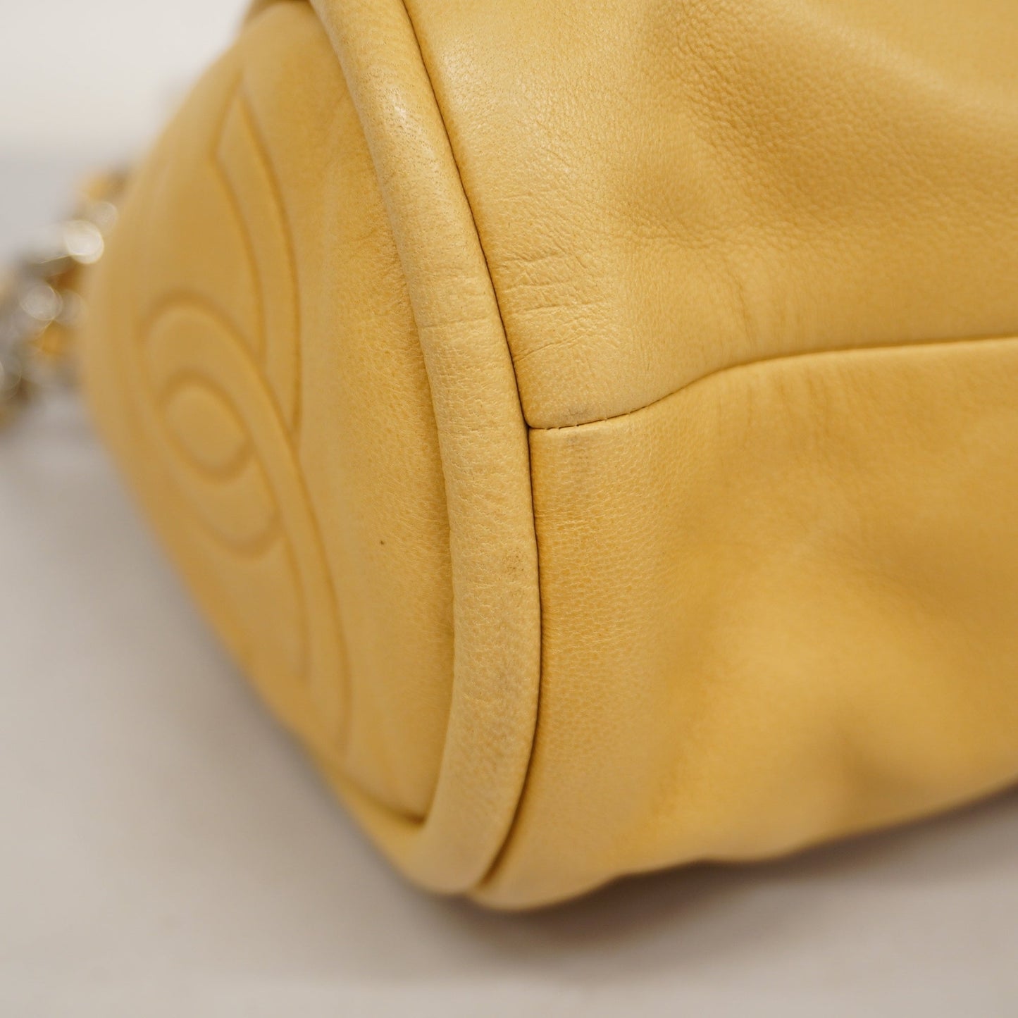 CHANEL  Matelasse Chain Shoulder Lambskin Women's Leather Shoulder Bag Beige