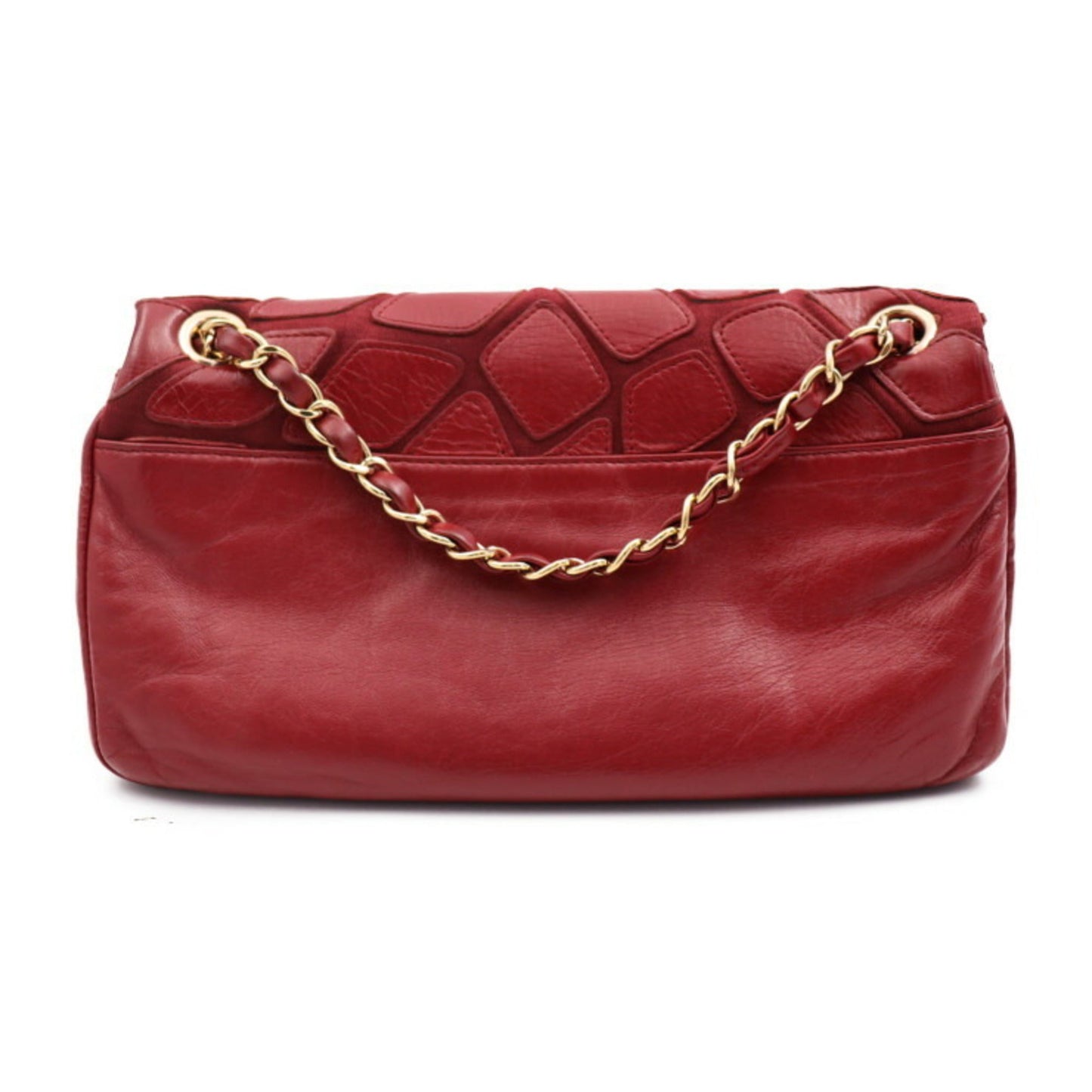 Luxury Chanel shoulder bag leather canvas Bordeaux system here mark 2WAY handbag gold metal fittings chain 12 series