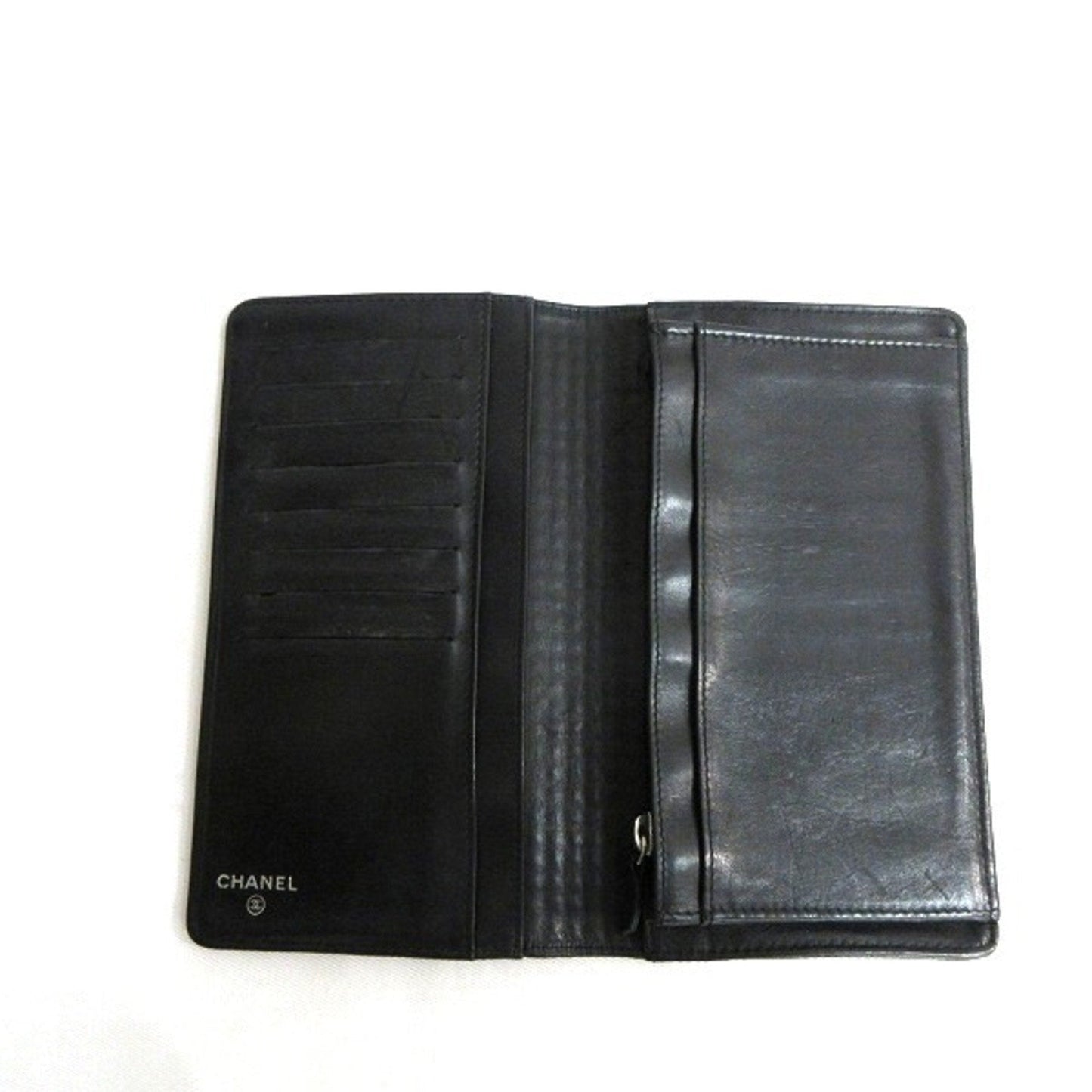 Luxury Chanel Micro Chocolate Bar Coco Mark Long Wallet 2 Fold Women's