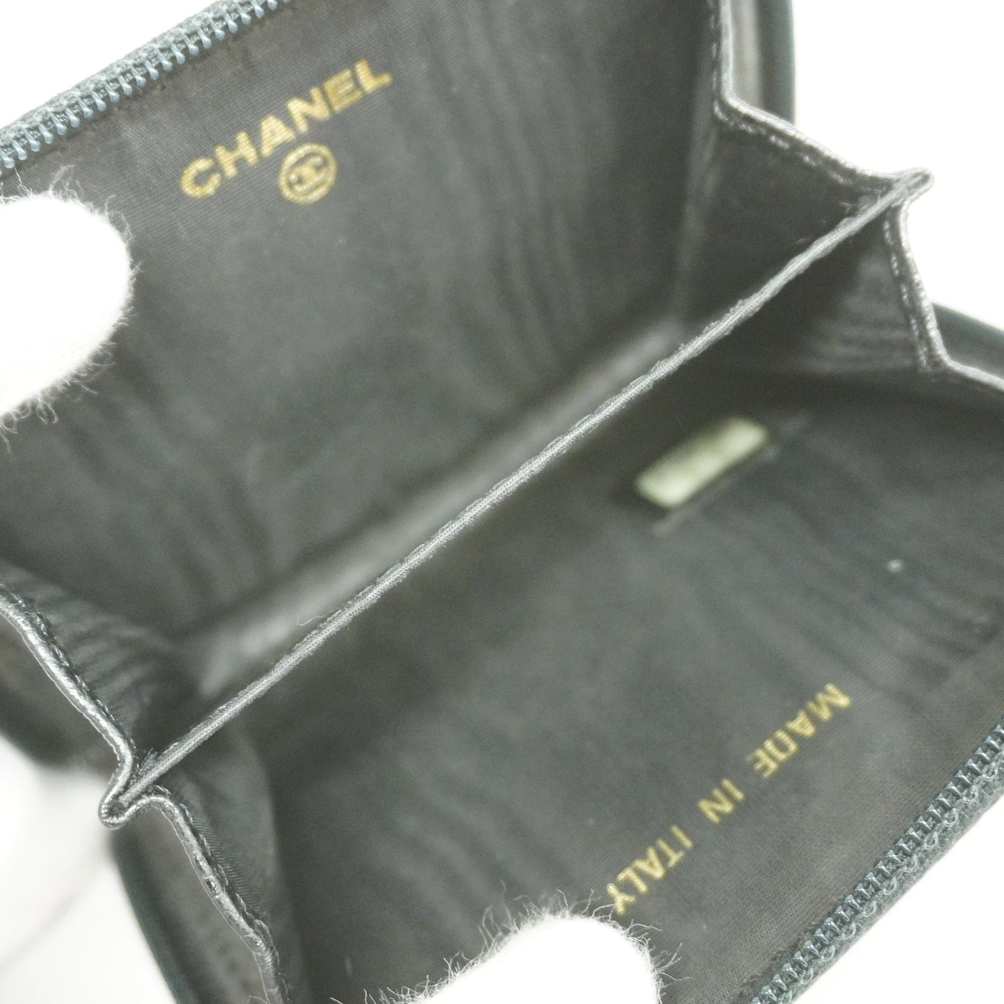 CHANELAuth  Women's Caviar Leather Gold Hardware Coin Purse/coin Case Black