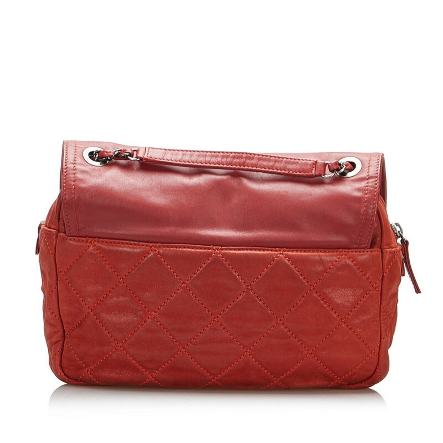 Luxury Chanel coco mark chain shoulder bag red leather ladies