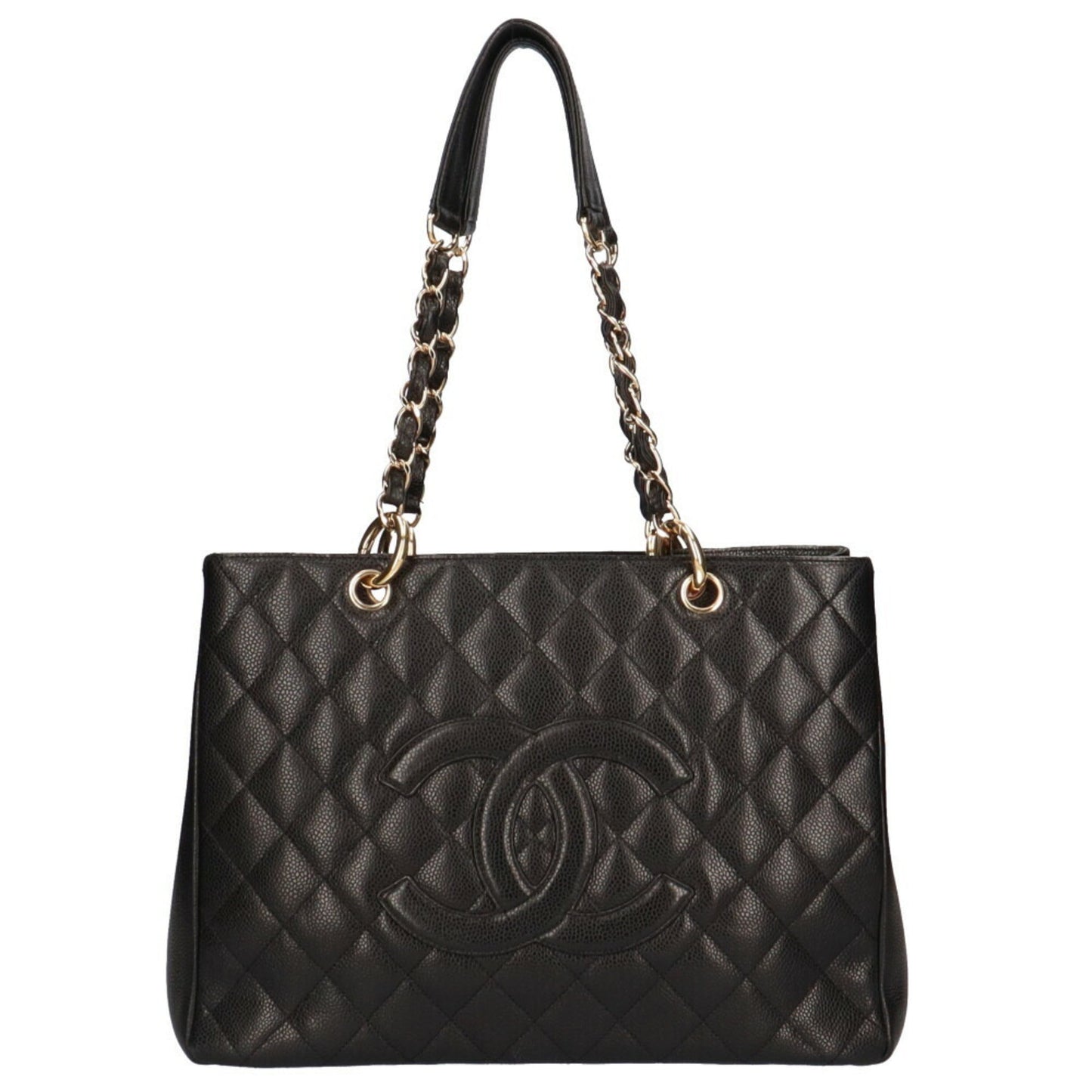 Luxury Chanel chain shoulder bag caviar skin black ladies