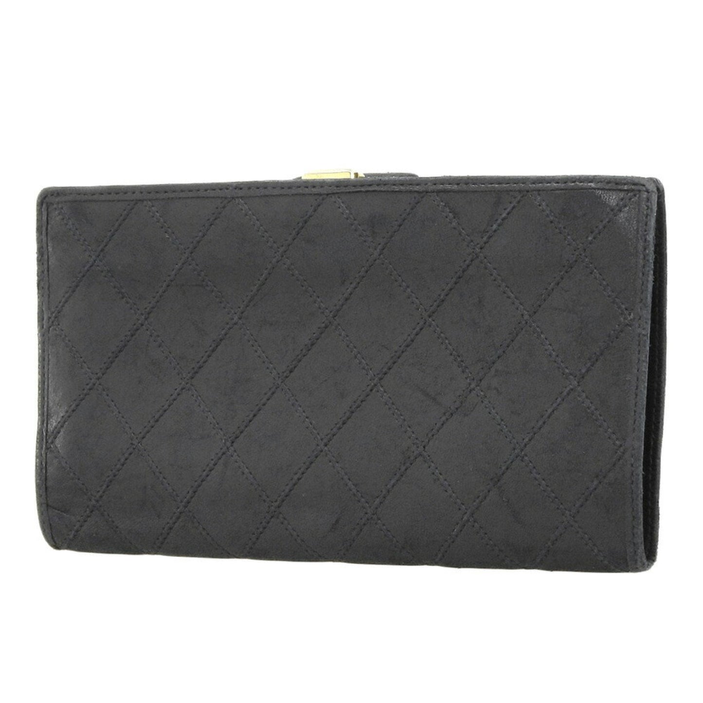 Luxury Chanel Coco Mark bicolore with long wallet leather black