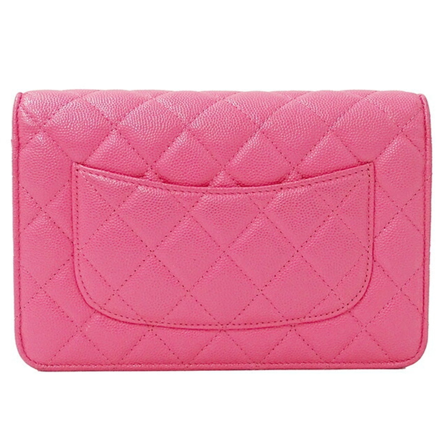 Luxury Chanel Bag Matelasse Women's Shoulder Caviar Skin Chain Pink