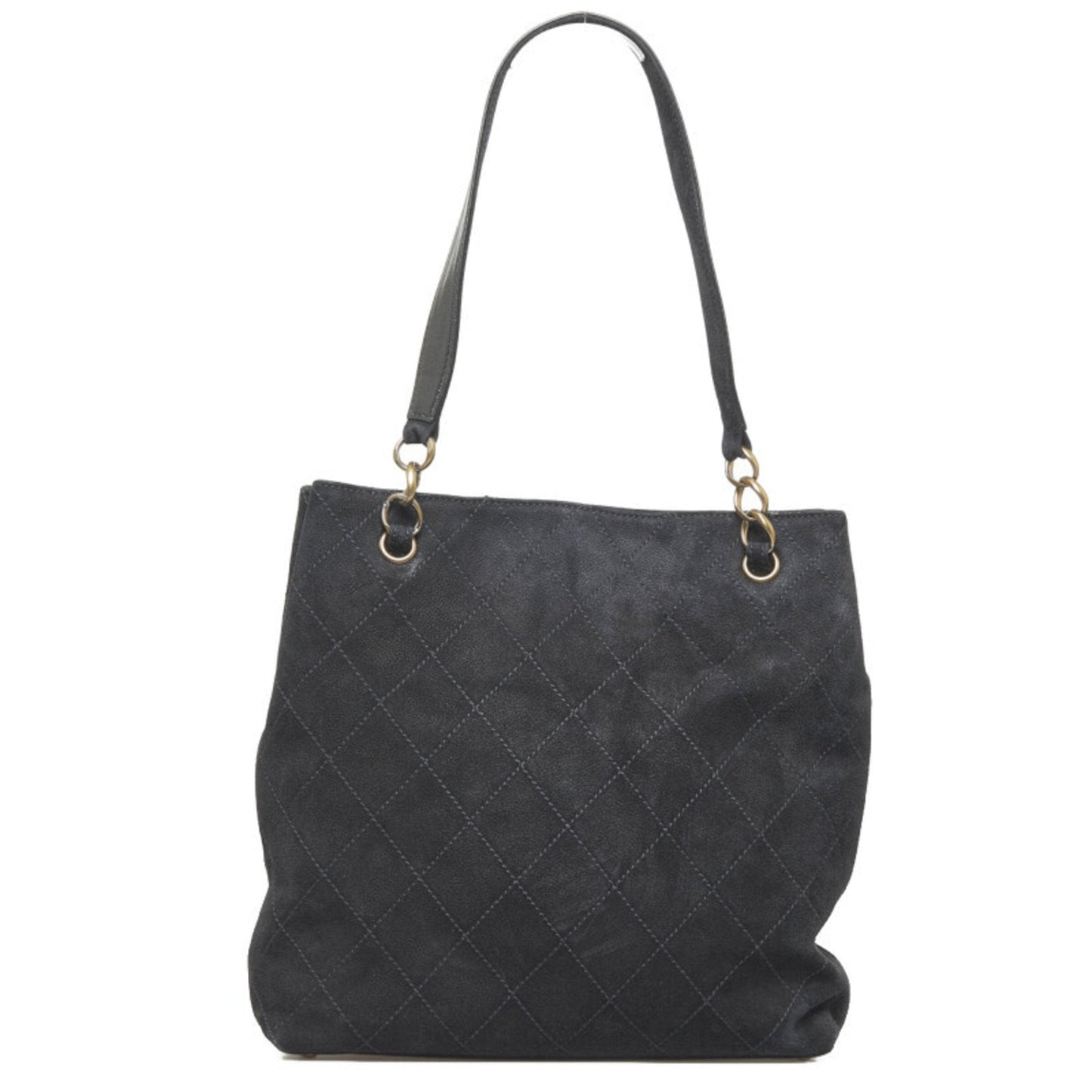 Luxury Chanel coco mark handbag tote bag black leather ladies