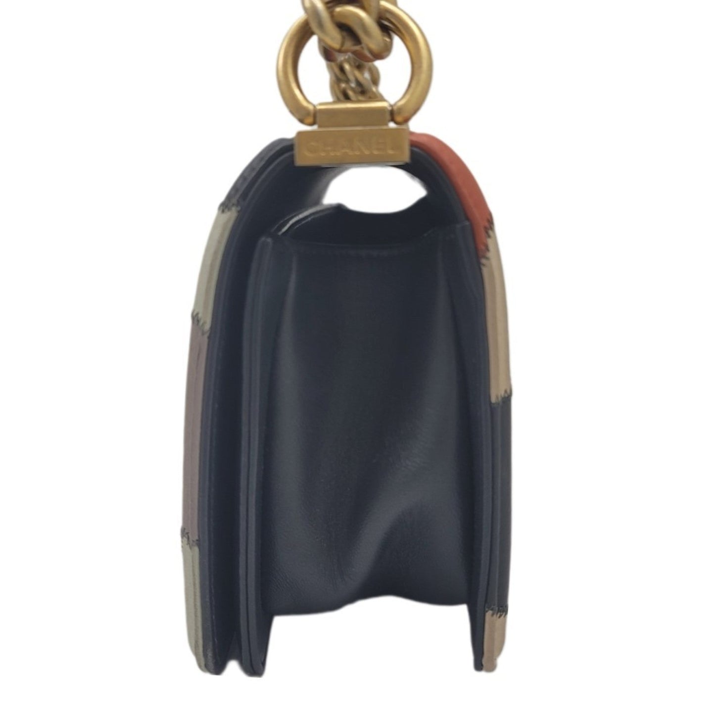 Luxury Chanel boy shoulder bag 2WAY camellia navy multicolor G metal fittings No. 24 compact women's men's unisex