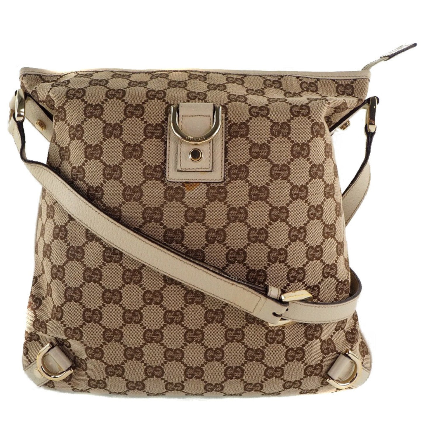 Luxury Gucci 131326 GG Canvas x Leather Beige Women's Shoulder Bag