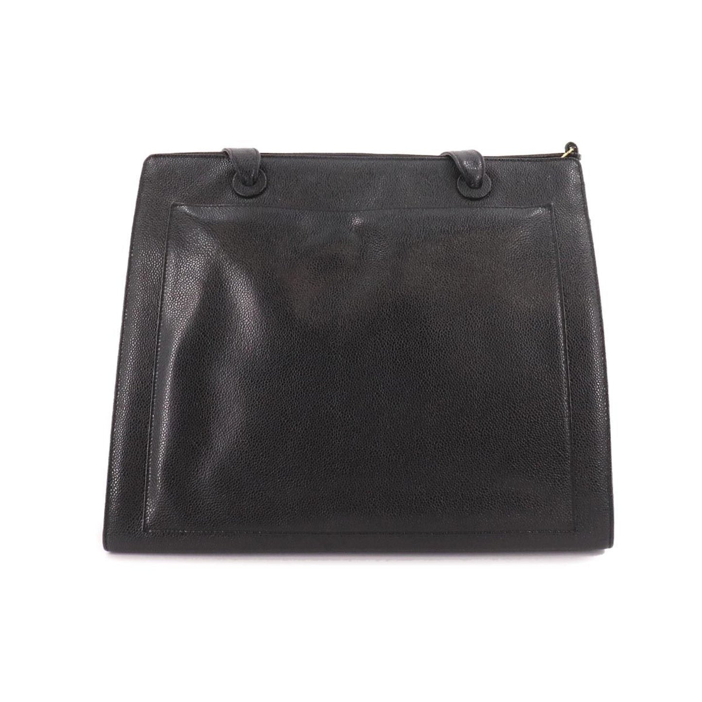 Luxury Chanel Cocomark Tote Bag Caviar Skin Black Gold Hardware Vintage