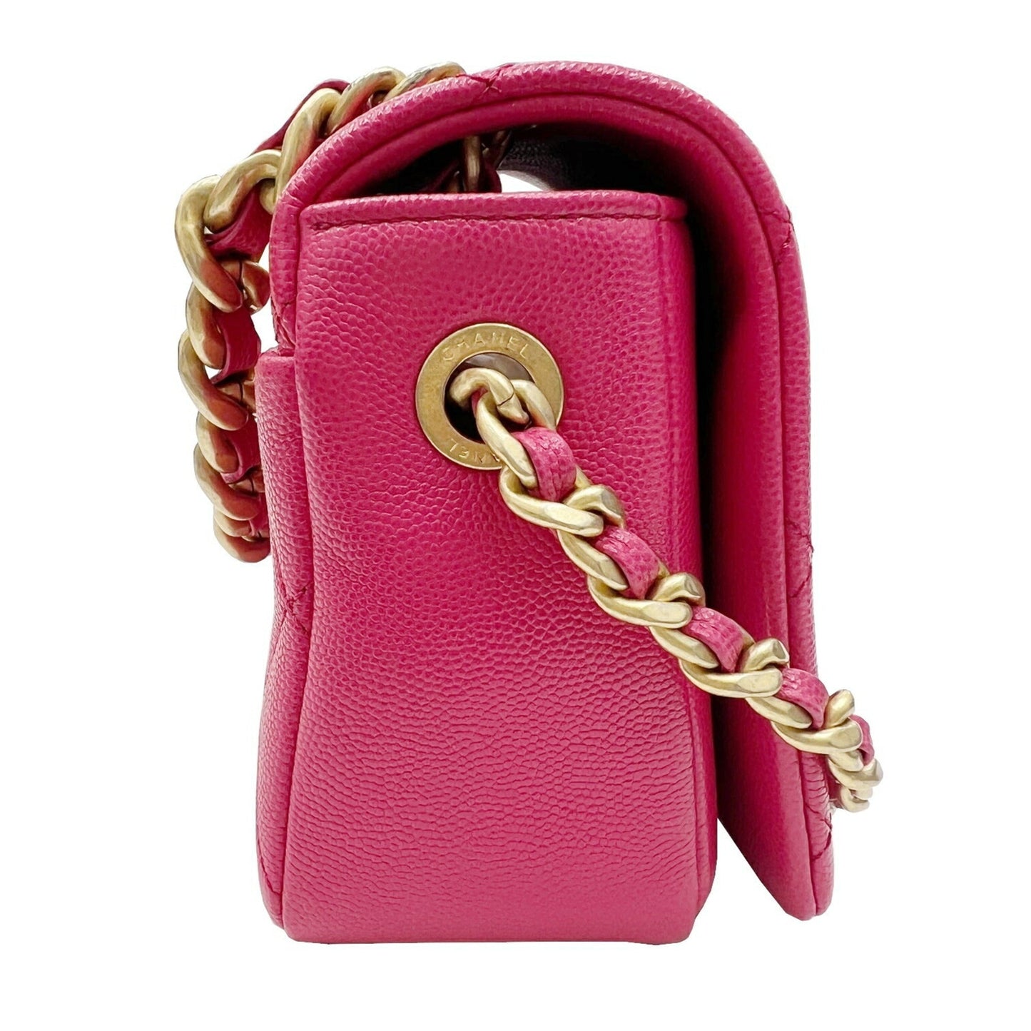 CHANEL Matelasse Flap Bag Chain Shoulder AS1895 Handbag Caviar Skin Pink 30s Ladies