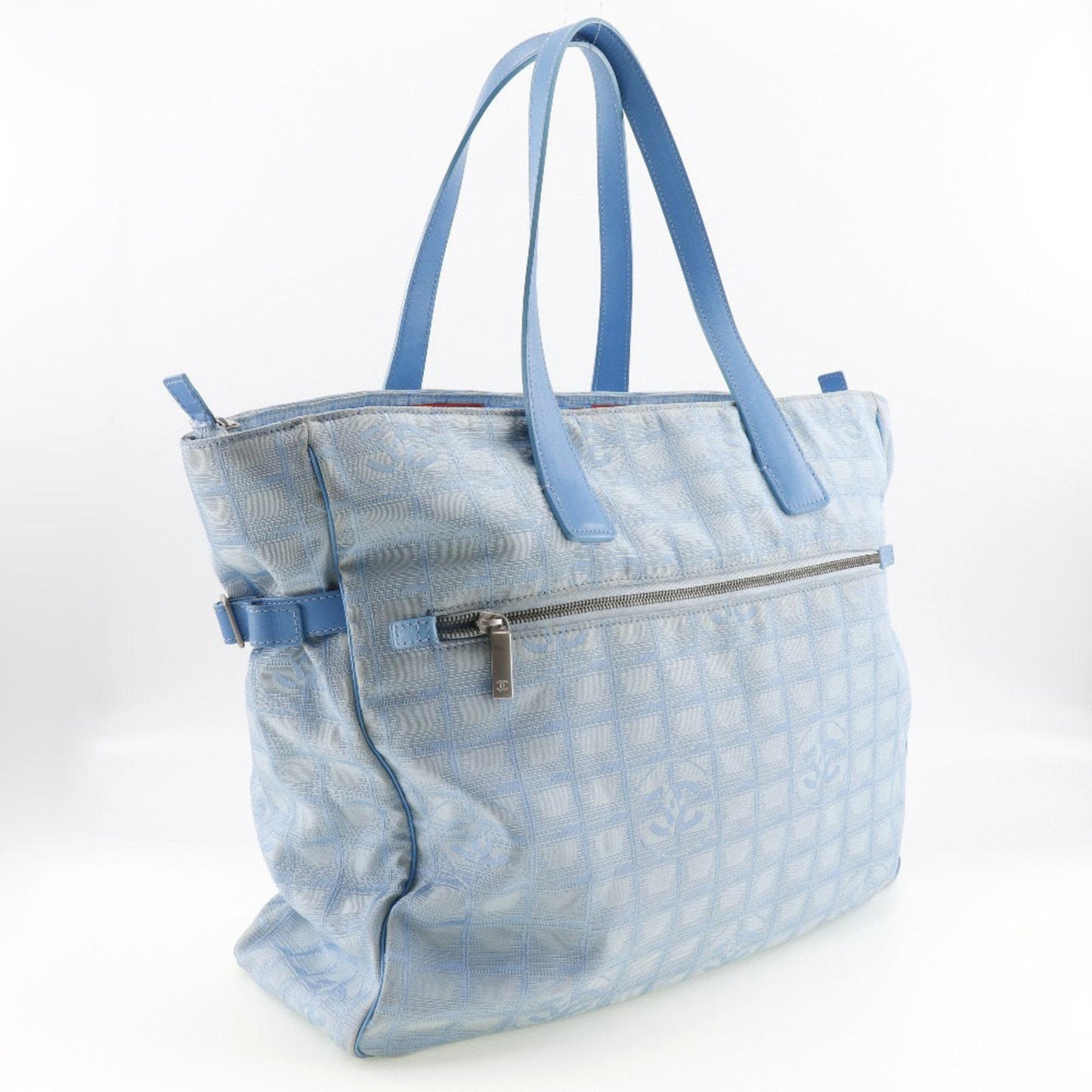 Luxury Chanel Tote TGM Bag New Travel Line A15826 Nylon Canvas Light Blue Ladies