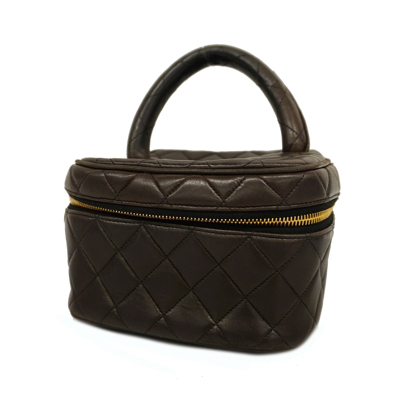 CHANELAuth  Matelasse Vanity Bag Women's Leather Vanity Bag Black