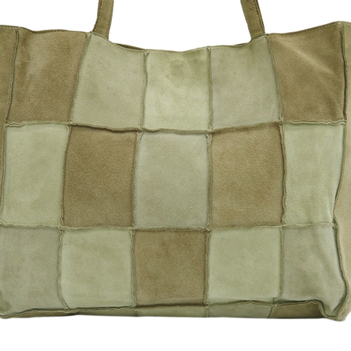 Luxury Chanel Suede Patchwork Shoulder Tote Bag Beige 6th Series Ladies