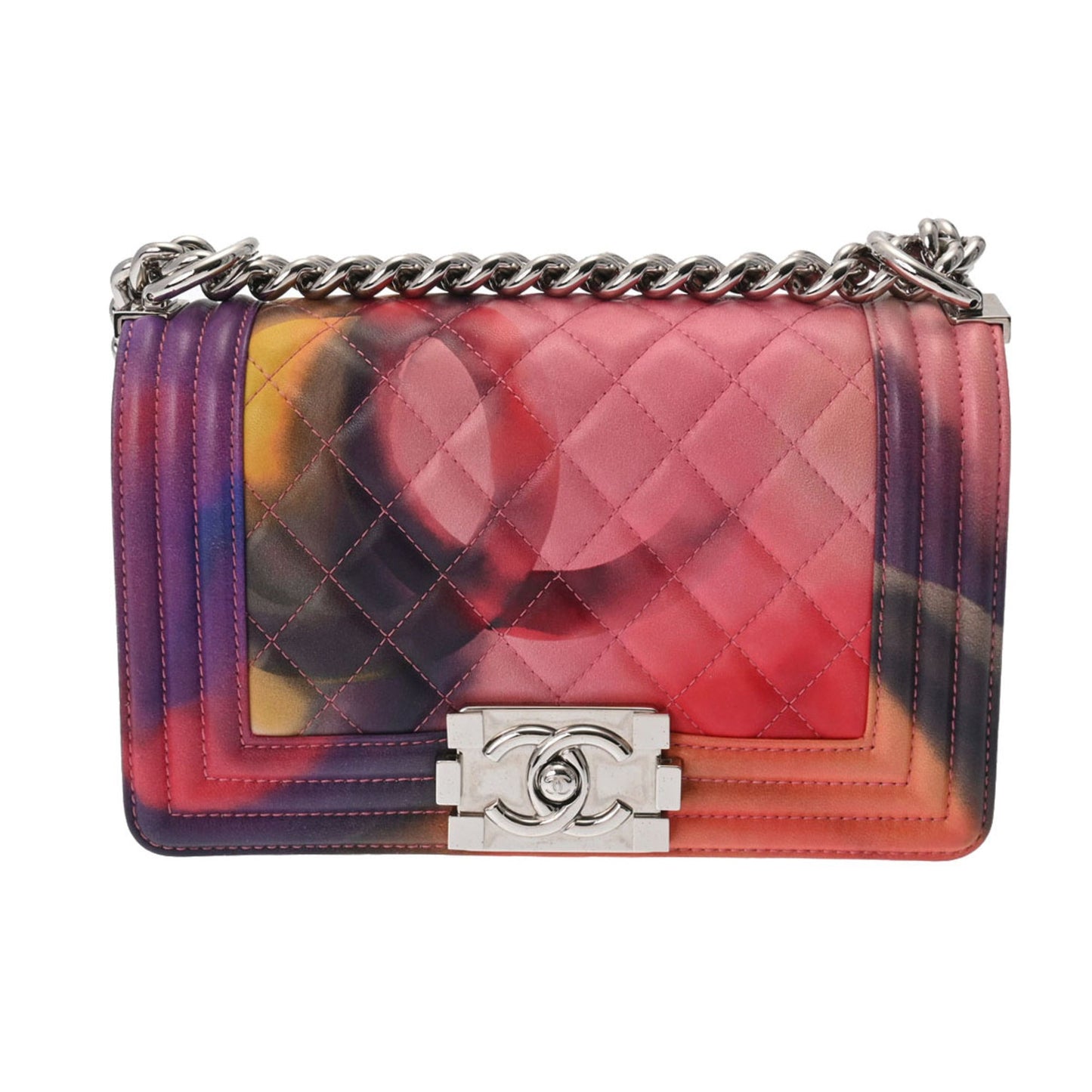 Luxury Chanel Boy  Chain Shoulder Marble Ladies Lambskin Bag