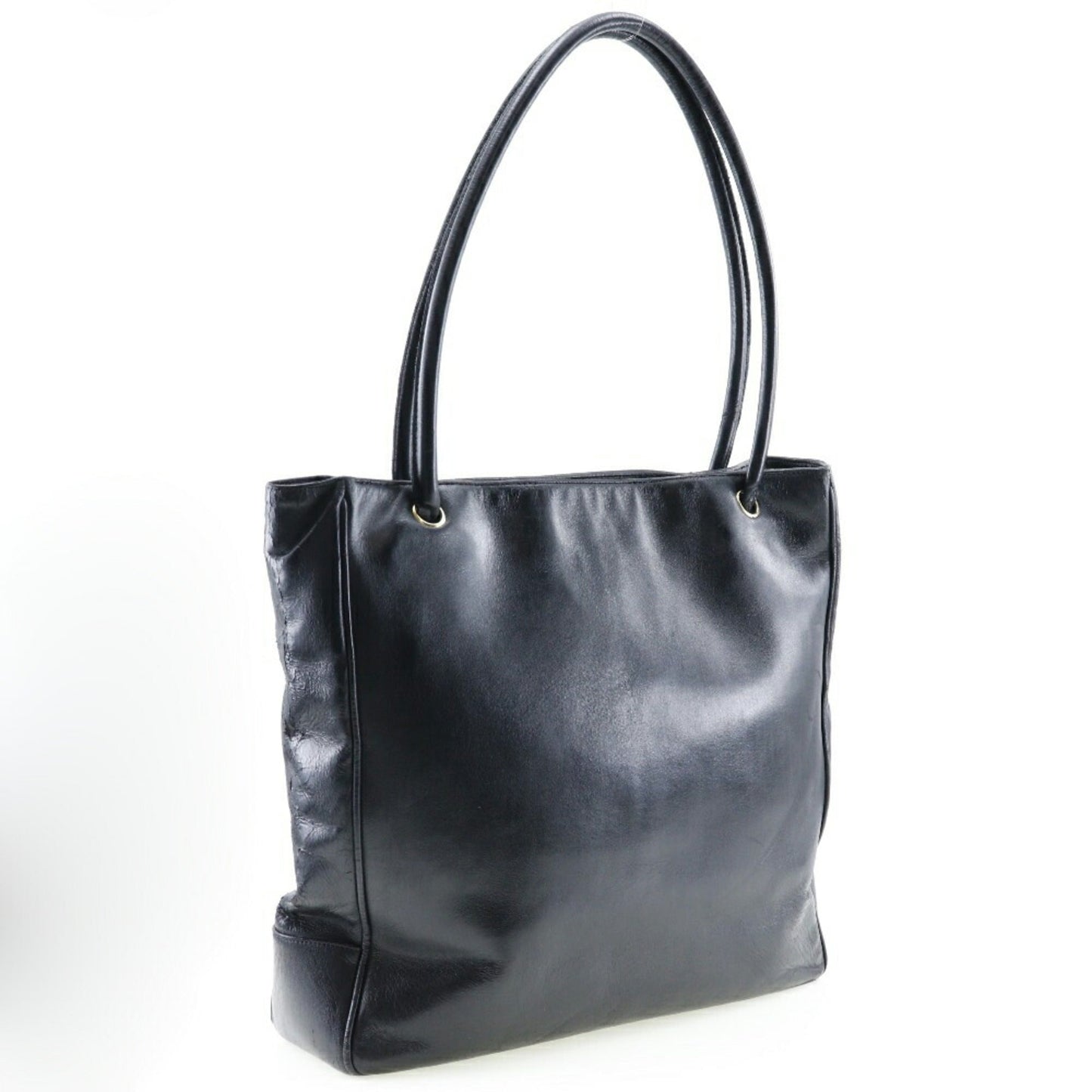 Luxury Chanel COCO Mark Tote Bag Calf Black Shoulder A4 Magnetic Type Ladies