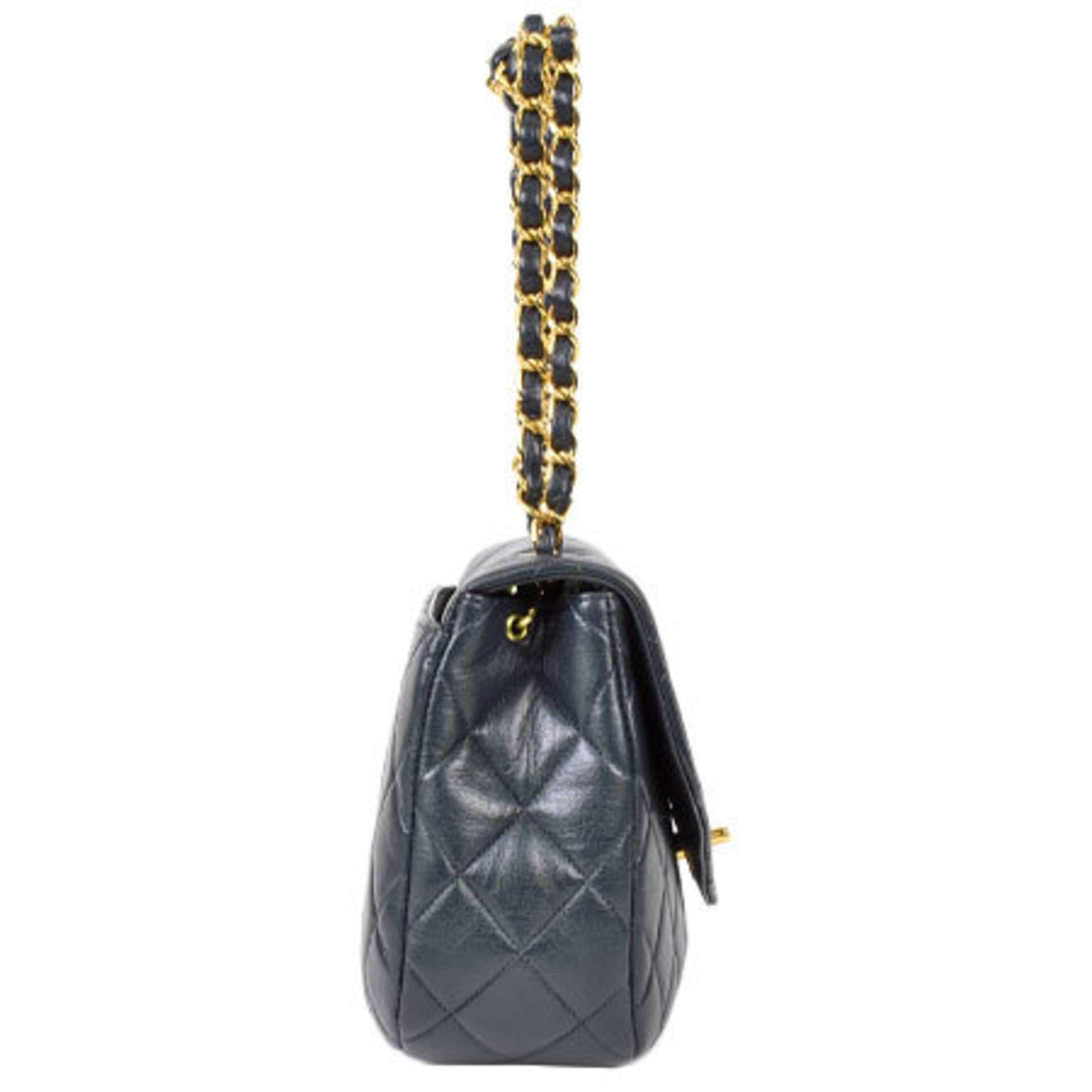 Chanel matelasse V flap knot chain handbag No. 3 here mark navy lambskin