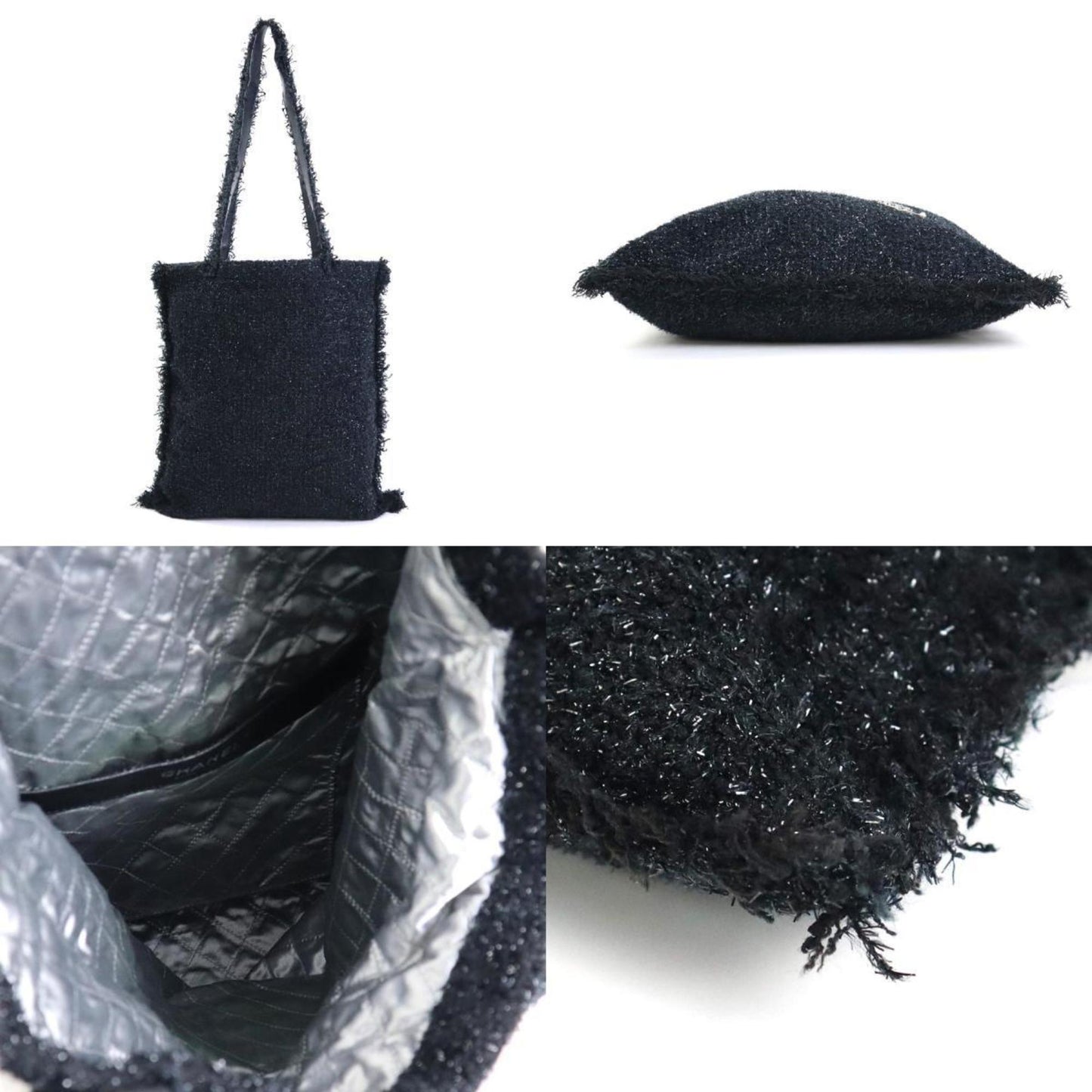 Luxury Chanel shoulder bag rocket heremark tweed black ladies A94656 99544f