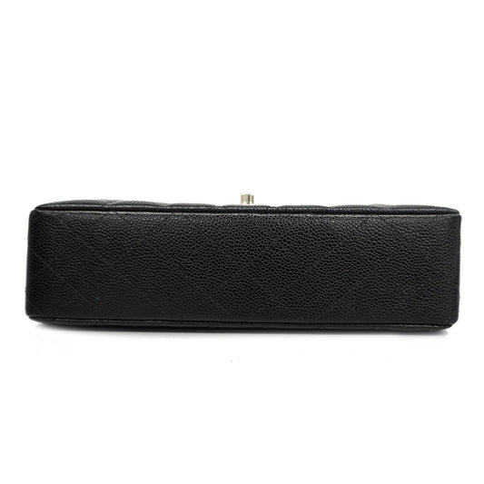 CHANEL  Matelasse W Flap W Chain Women's Caviar Leather Shoulder Bag Black