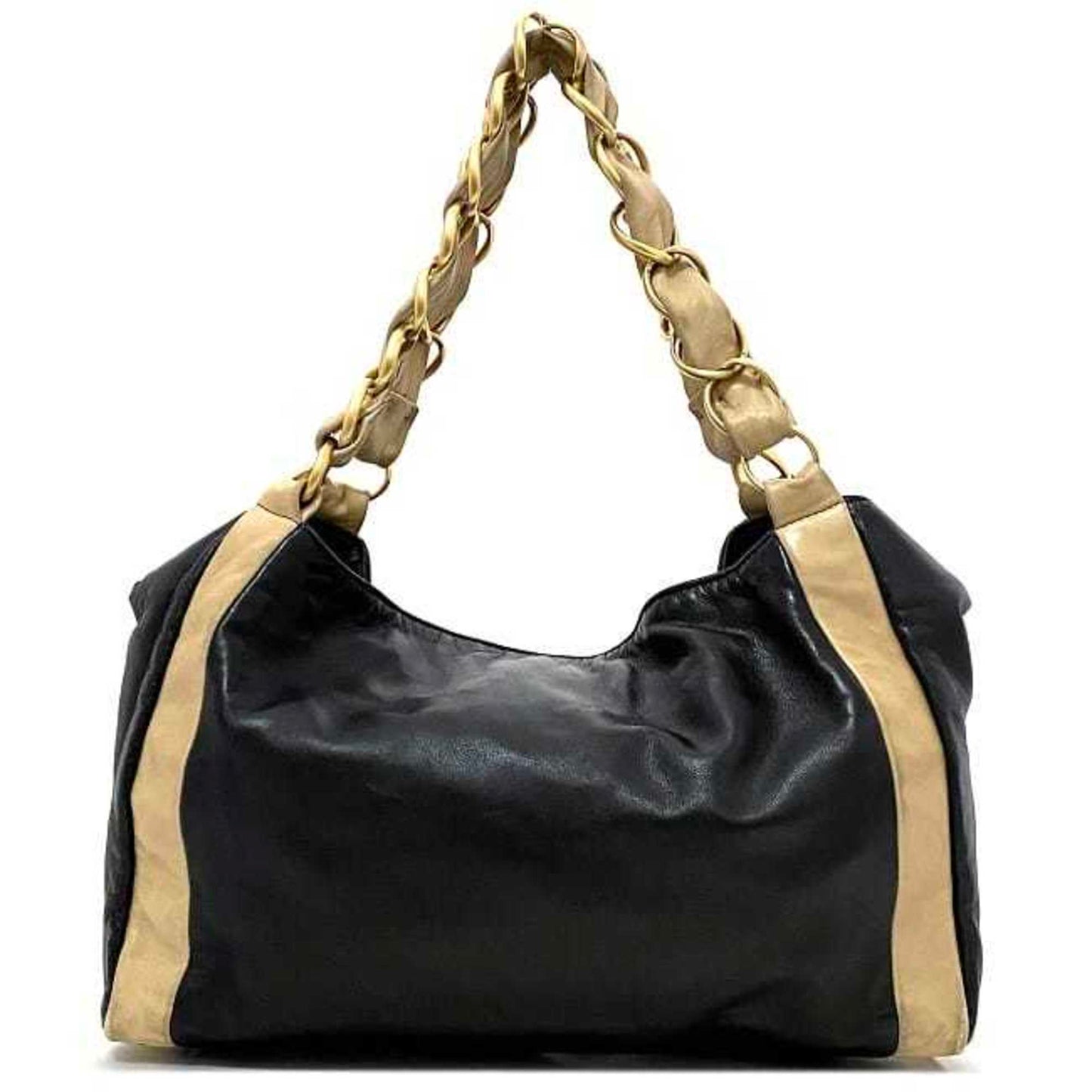 Luxury Chanel Chain Tote Bag Black Beige Gold Cocomark Leather Lambskin 7th  Big Soft