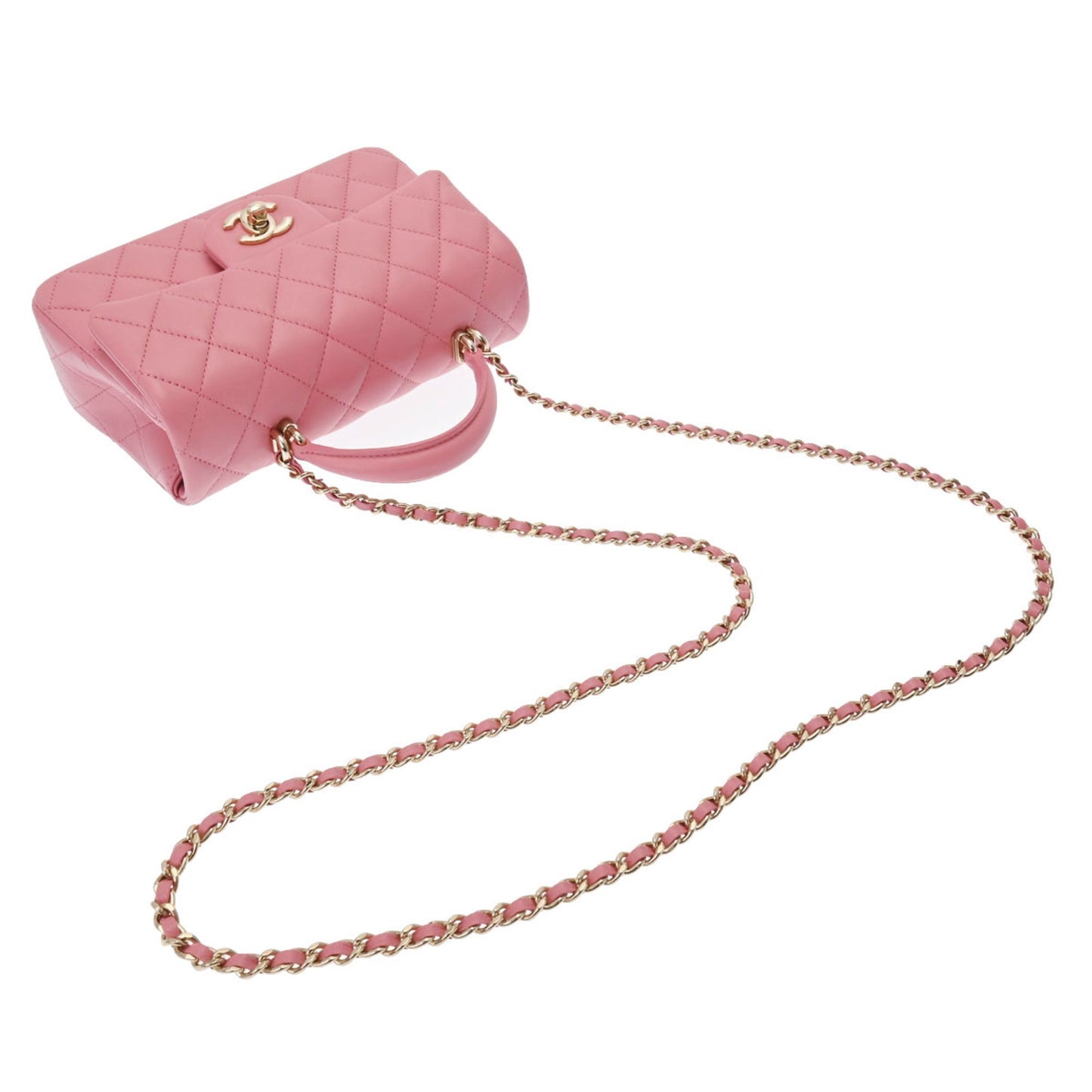 Luxury Chanel Chain Shoulder Pink Champagne AS2431 Women's Lambskin Bag
