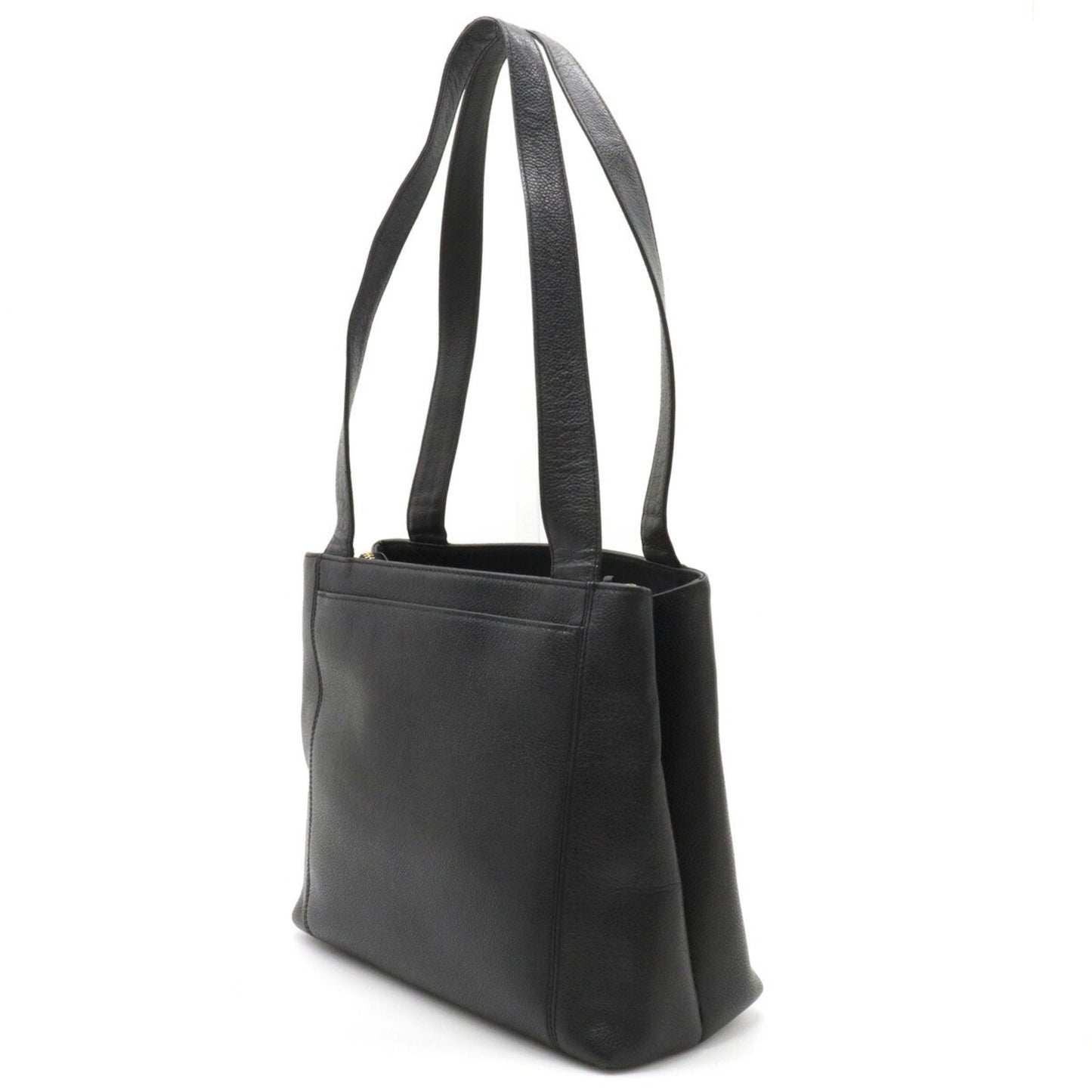 Luxury Chanel tote bag shoulder caviar skin leather black