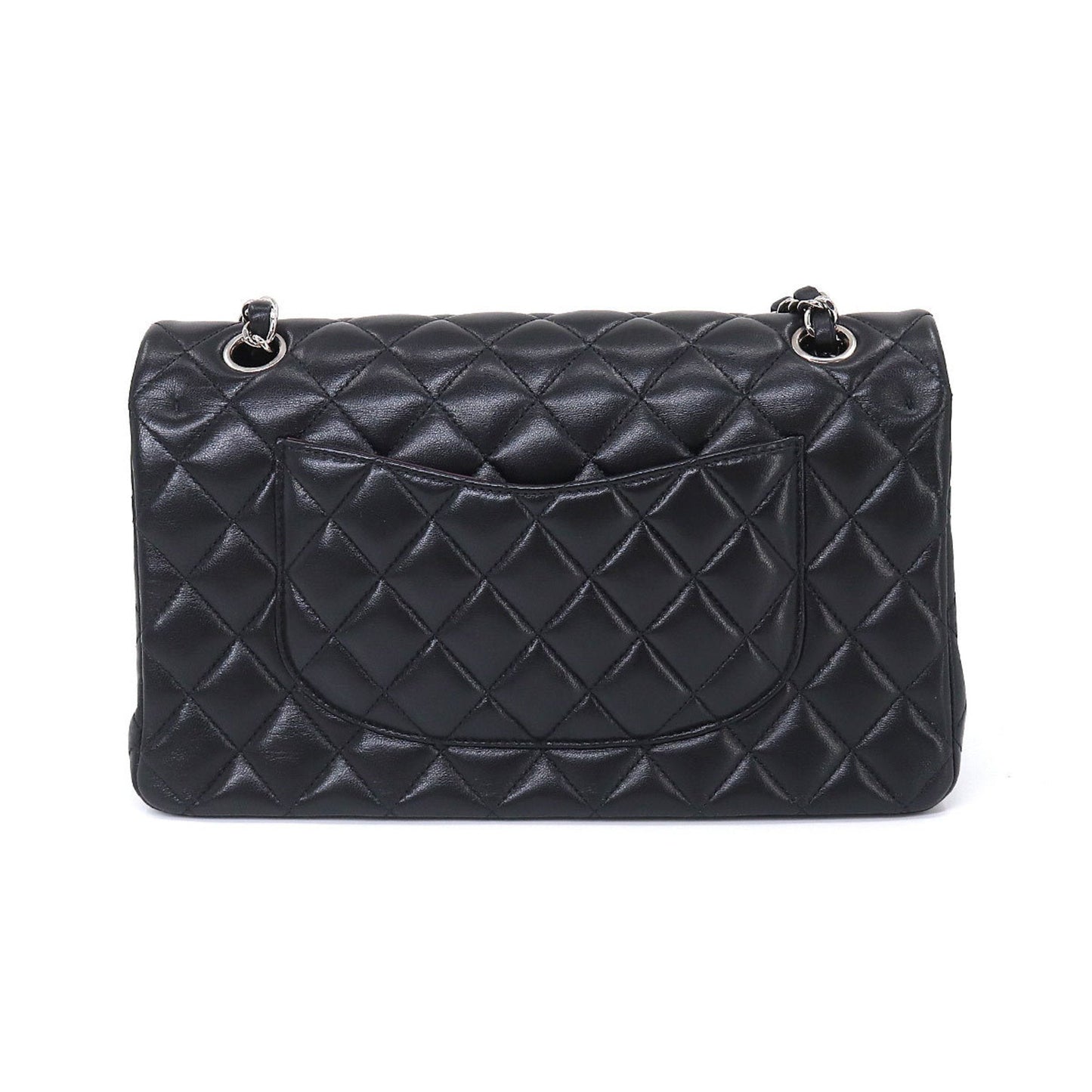 Luxury Chanel Matelasse 25 Chain Shoulder Bag Leather Black A01112 Silver Hardware