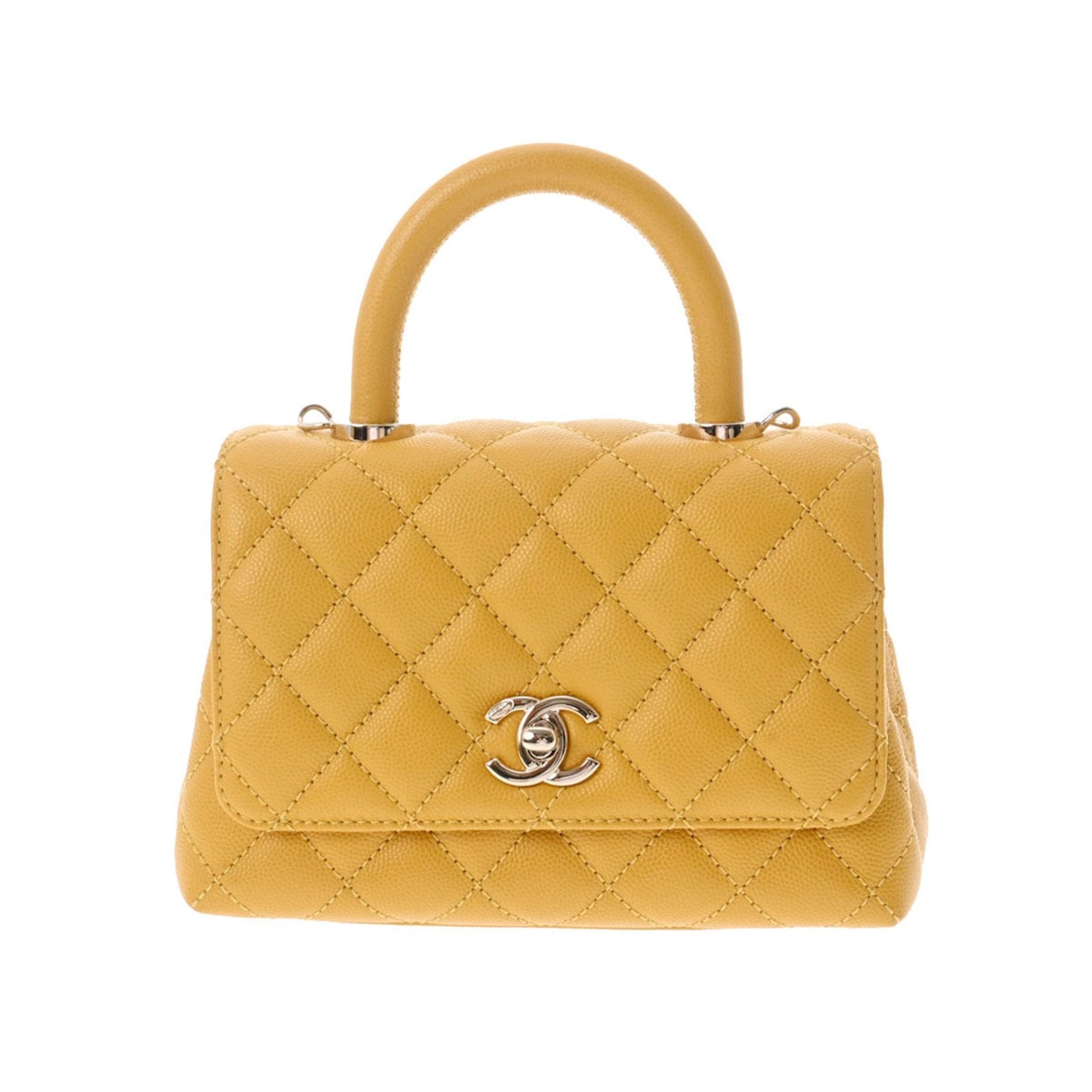 Luxury Chanel matelasse XXS yellow AS2215 ladies caviar skin bag