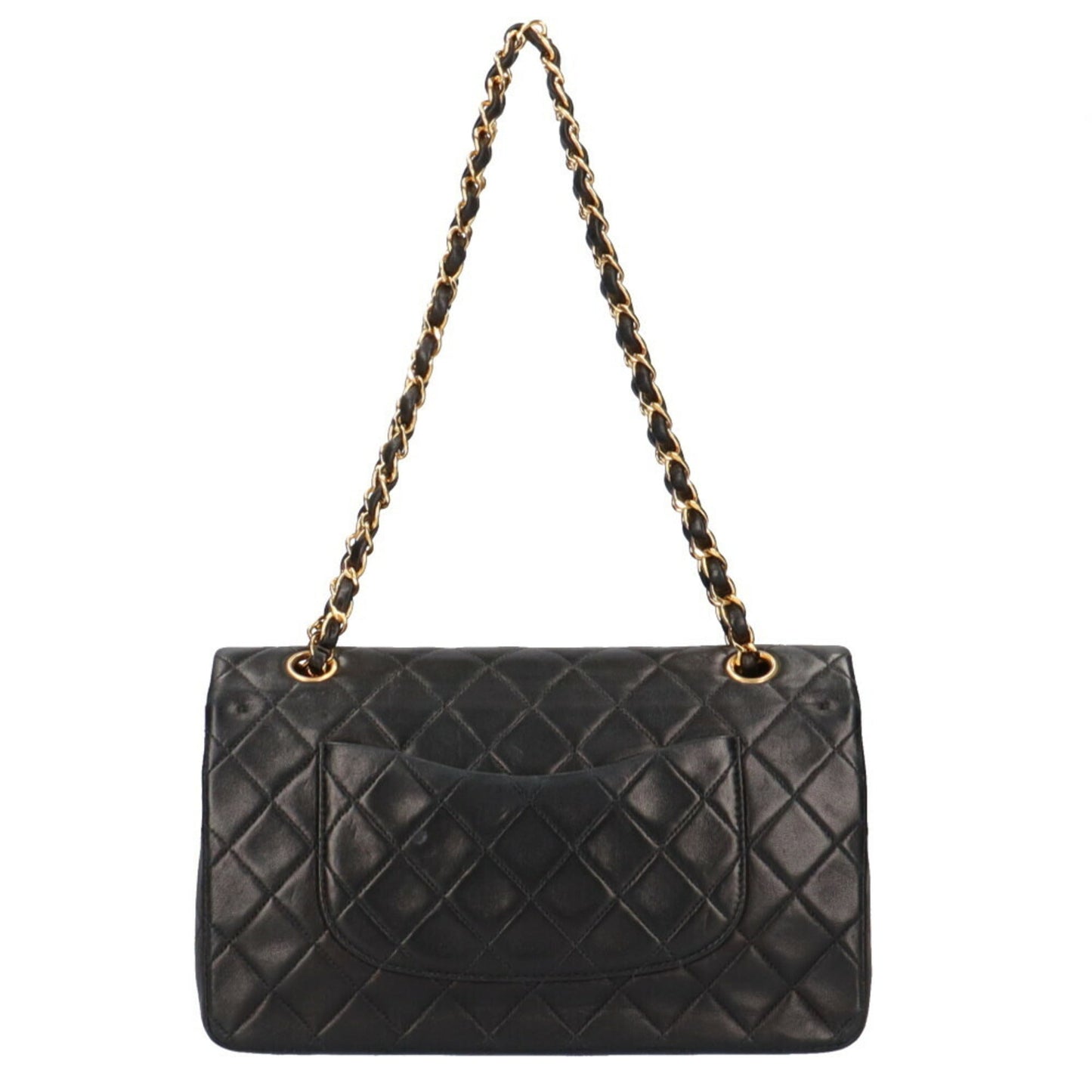 Luxury Chanel chain matelasse shoulder bag lambskin black ladies