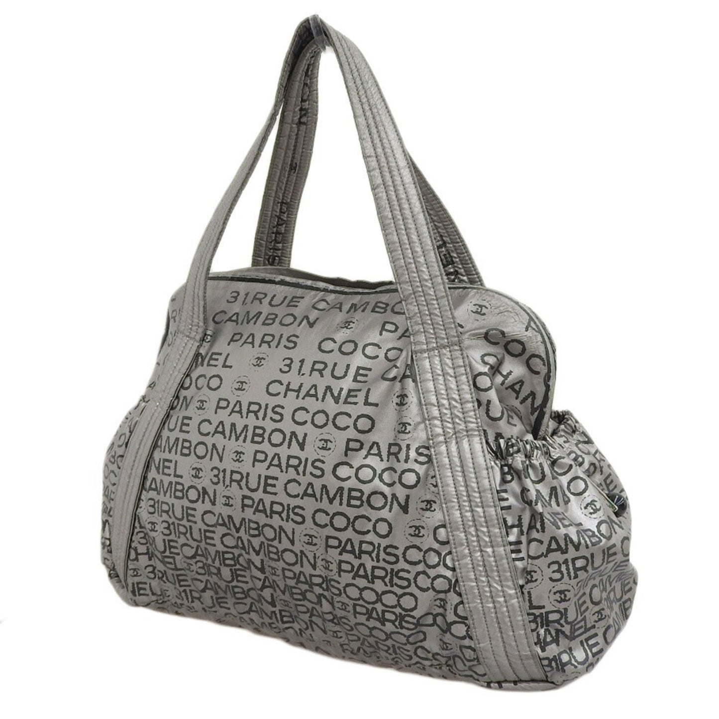 Luxury Chanel unlimited handbag shoulder bag tote silver with seal 1