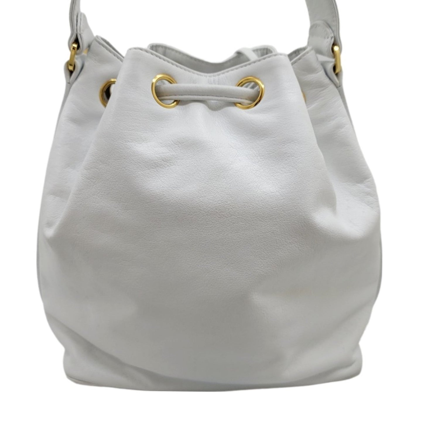 Luxury Chanel drawstring shoulder one bag white gold metal fittings G leather handbag ladies