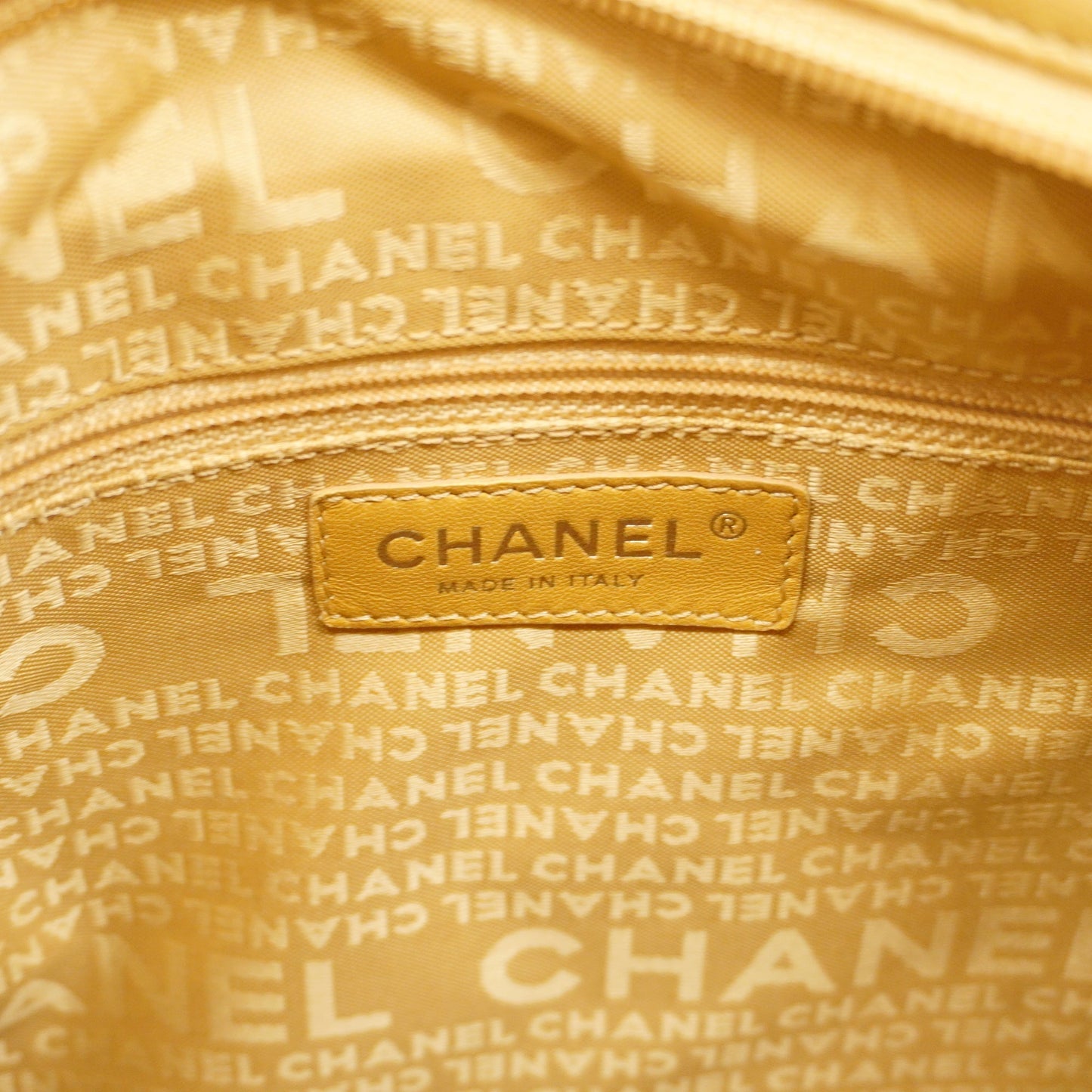 CHANEL  Matelasse Chain Shoulder Lambskin Women's Leather Shoulder Bag Beige