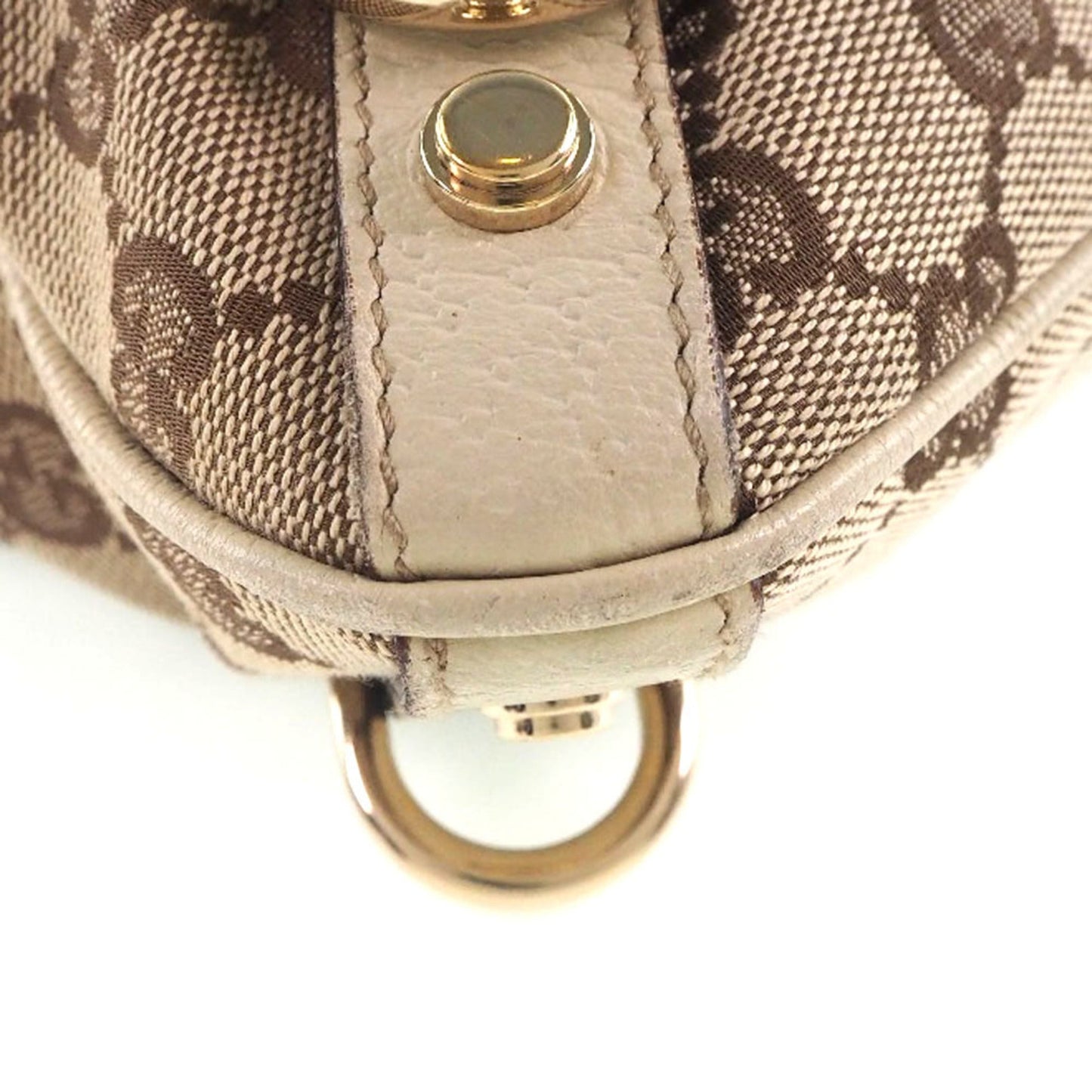 Luxury Gucci 131326 GG Canvas x Leather Beige Women's Shoulder Bag