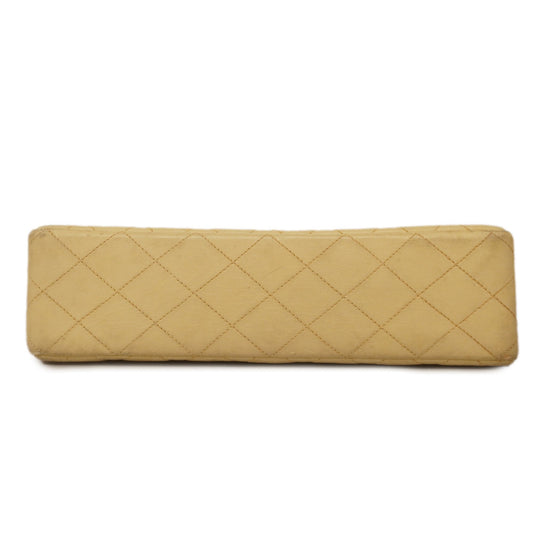 CHANEL  Matelasse W Flap W Chain Women's Leather Shoulder Bag Beige